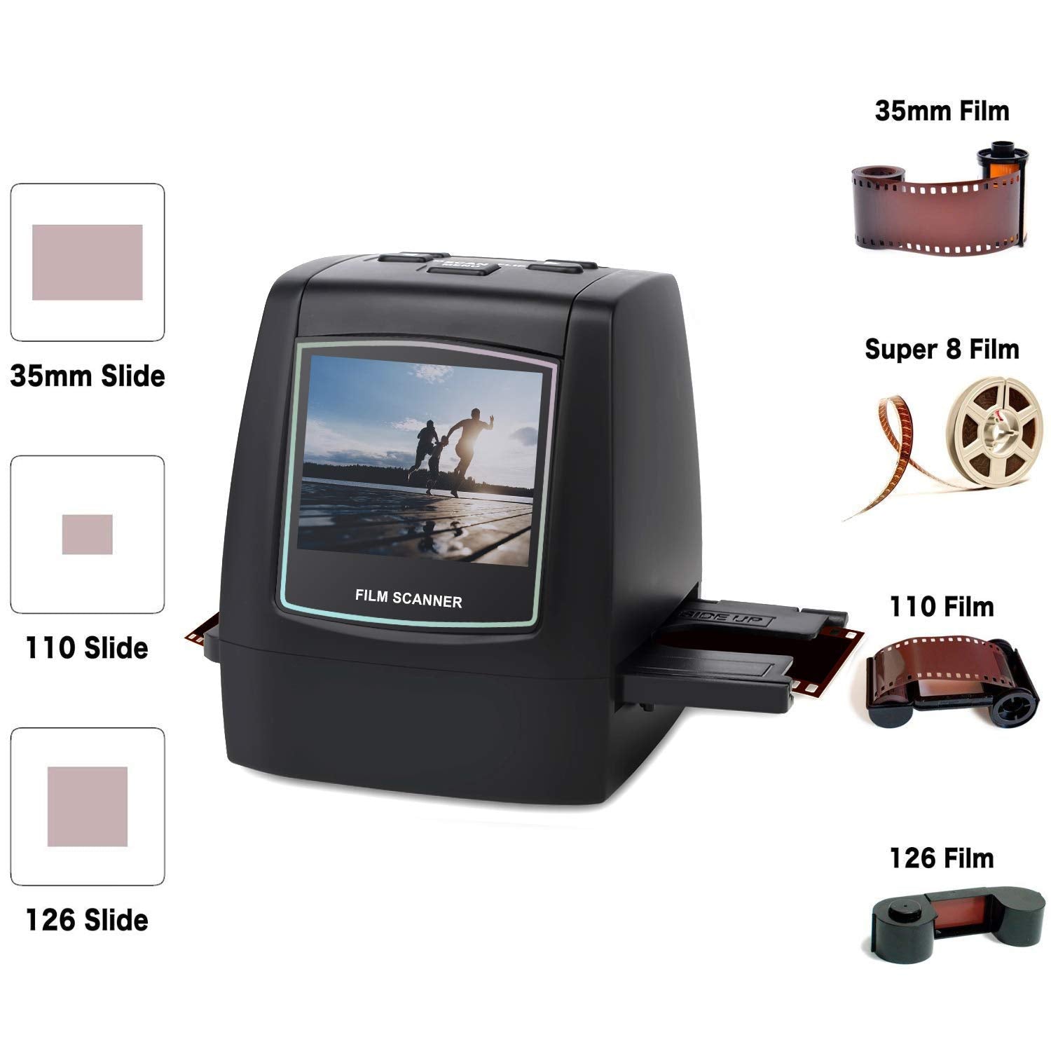 DIGITNOW Film Scanners with 22MP Converts 126KPK/135/110/Super 8 Films