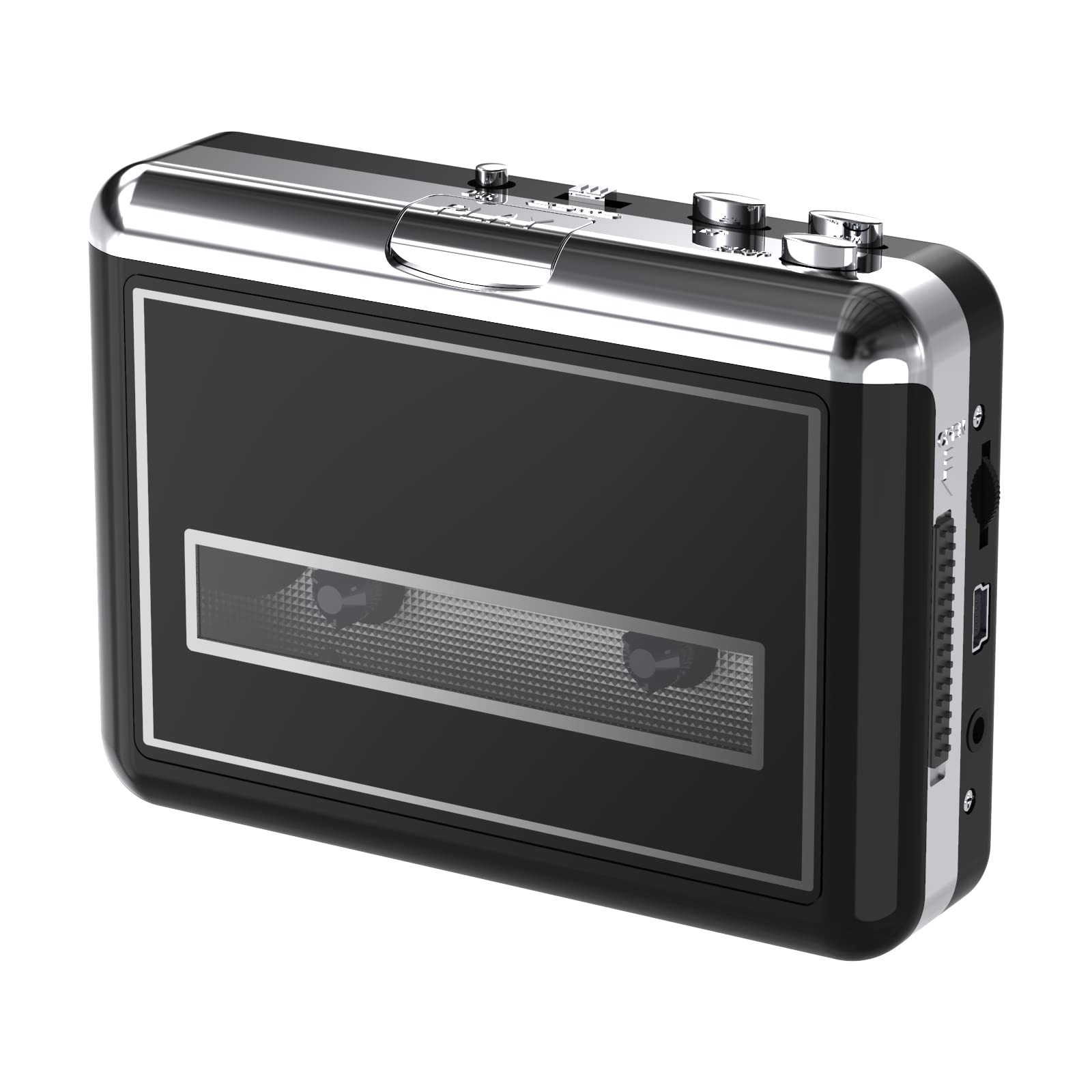Cassette Player Portable Walkman Convert Tapes to Digital MP3 Converter(Black)