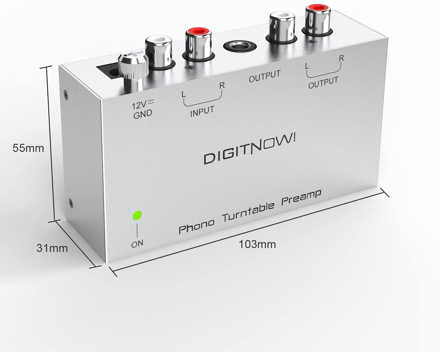 Audio Stereo Phonograph Preamplifier,Phono Preamp with 12 Volt DC Adapter