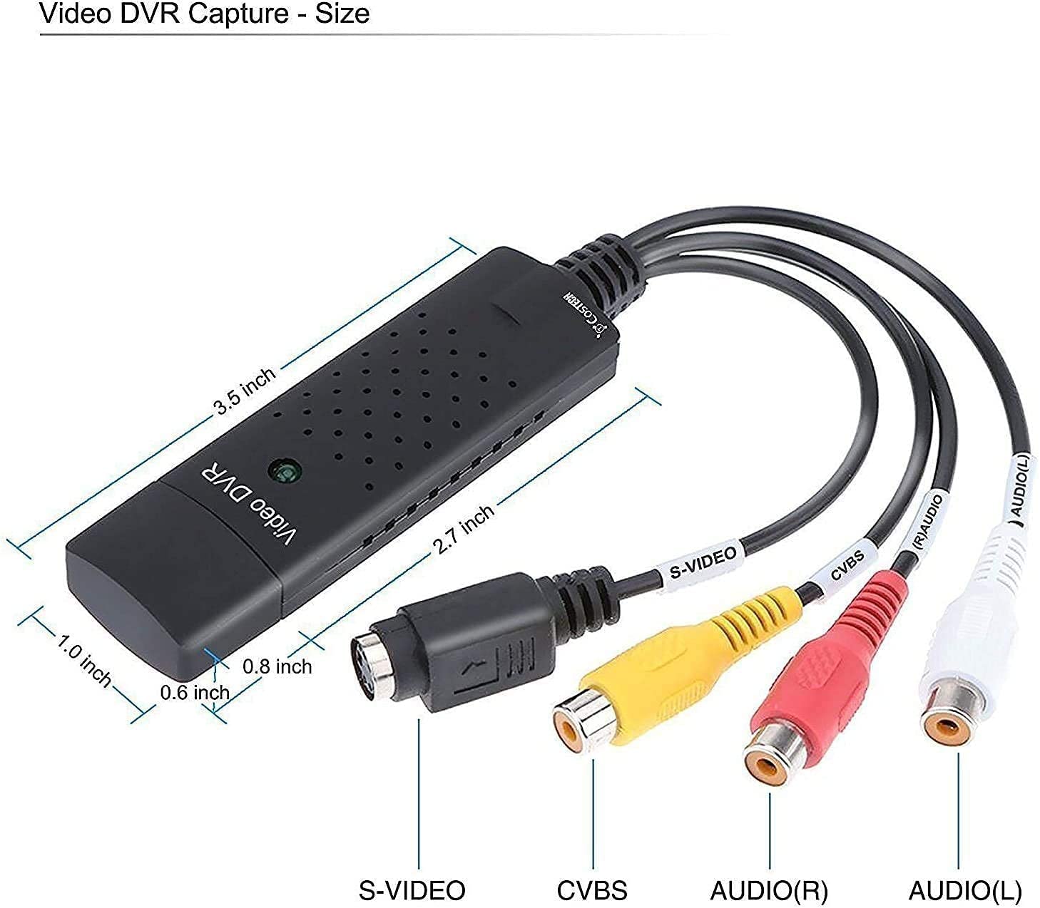 DIGITNOW USB Audio Video Capture Card, Video Grabber VHS VCR TV to DVD Converter Adapter for Windows PC