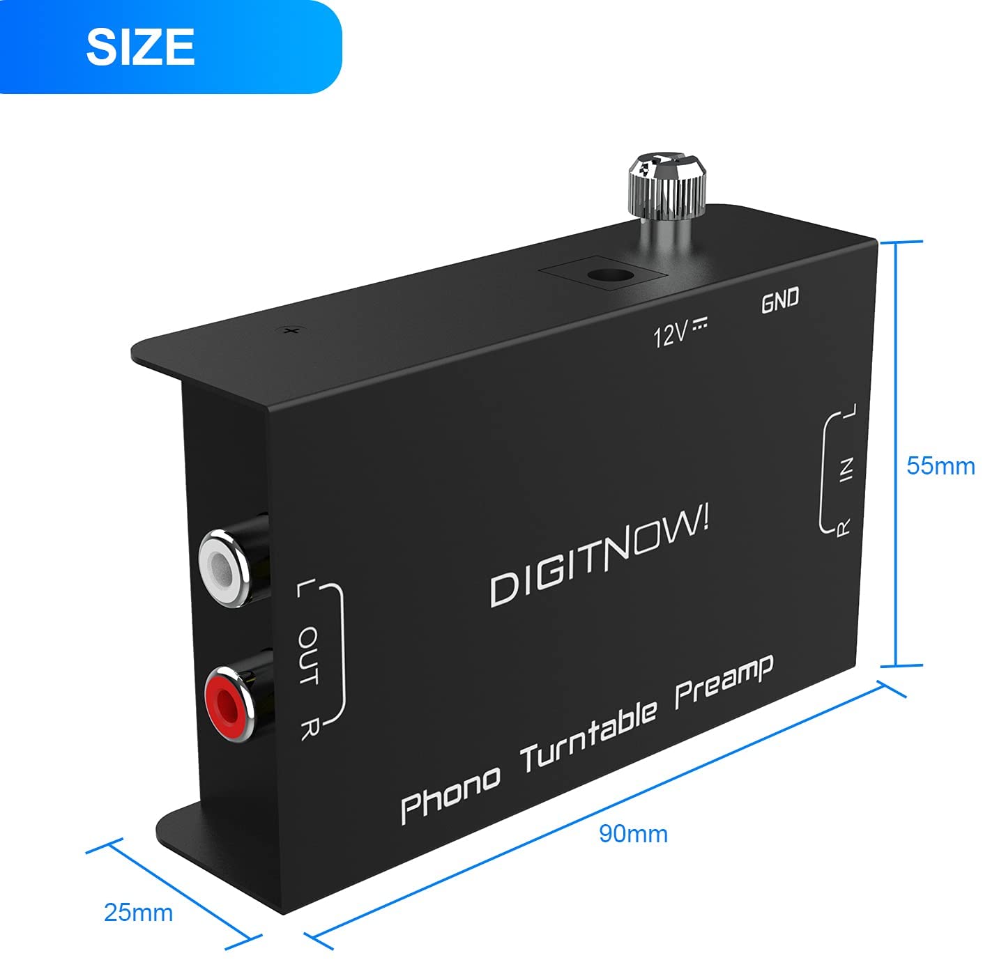 DIGITNOW Photo Turntable Preamp,Mini Electronic Audio Stereo Phonograph Preamplifier with RCA Input, RCA Output & Low Noise Operation, Power Adapter Included( PP999)