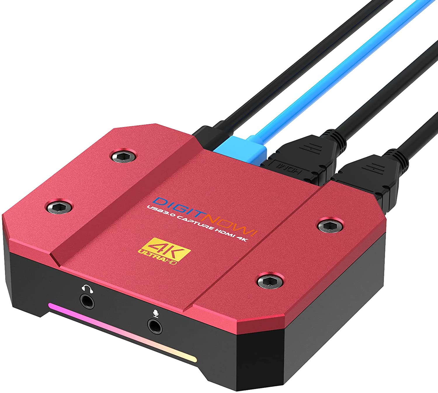 DIGITNOW USB Video Capture Card 4k/60Hz HDR10 Zero-Lag Passthrough, Ultra-Low Latency, Full HD Video Recording for PS5, PS4/Pro, Xbox Series X/S, Xbox One X/S, Real USB3.0