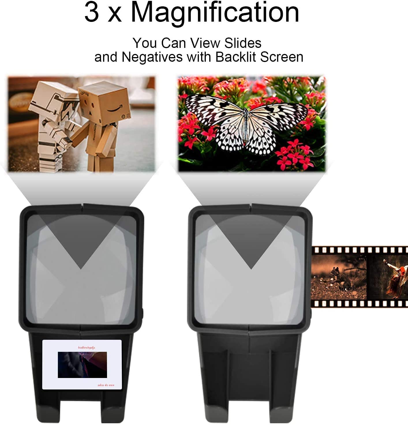 DIGITNOW!35mm Slide and Film Viewer, 3X Magnification LED Lighted Illuminated Viewing,USB Powered/Battery Operation-for 35mm Slides & Positive Film Negatives(4AA Batteries Included)