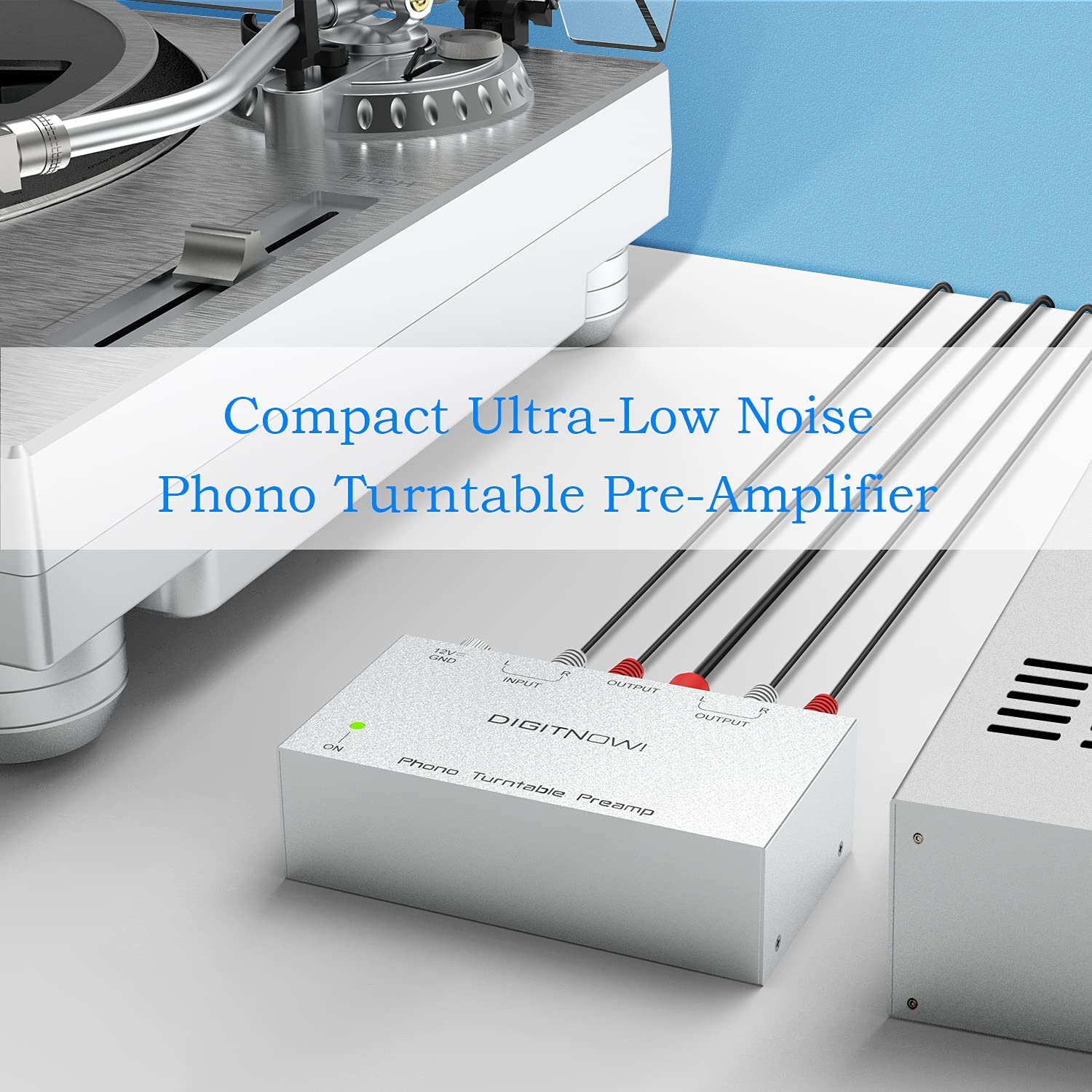 Audio Stereo Phonograph Preamplifier,Phono Preamp with 12 Volt DC Adapter