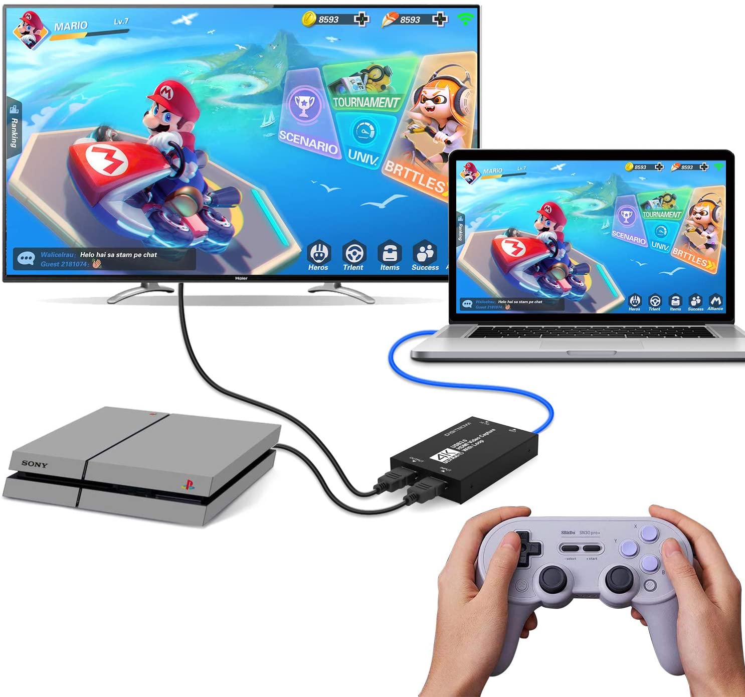 4K Video Capture Card with Loop Out, HDMI USB 3.0 Video Capture Device