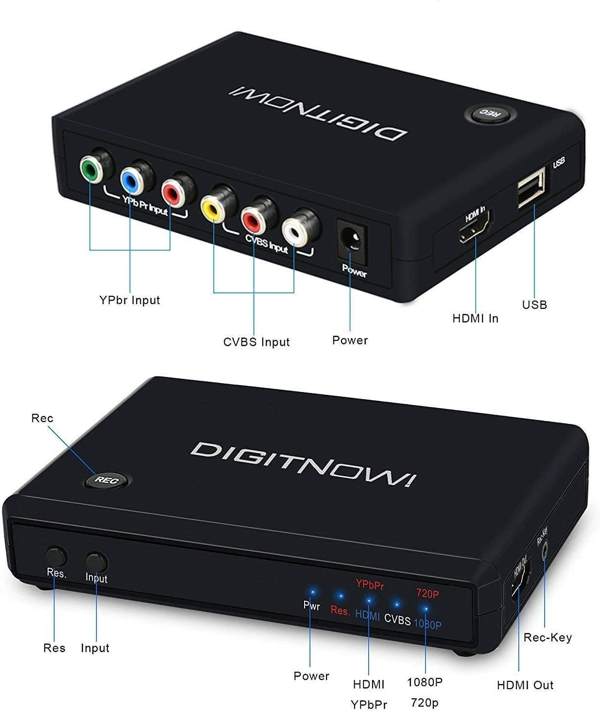 HD Video Converter for PS4 Support HDMI/YPbPr/CVBS Input and HDMI Output,Full HD 1080p 30fps