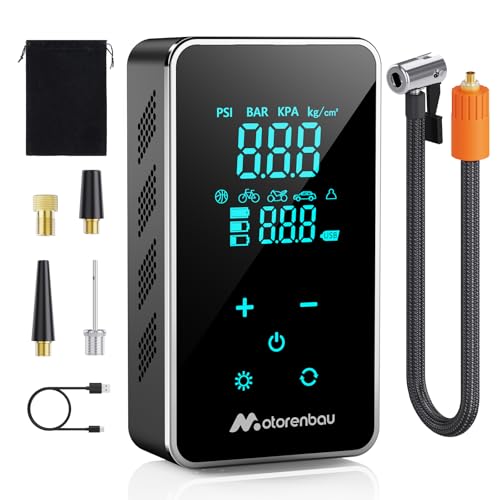 Tire Inflator Portable Air Compressor 4000mAh & 150PSI Portable Tire Inflator,Bike Pump,Car Tire Pump for Car,SUV,Motorcycle,Bike,Electric Air Compressor with Gauge,Touch Screen