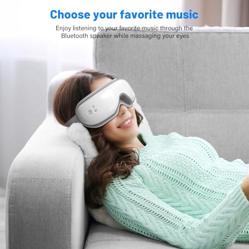 Eye Care Face Massager, Heated Eye Mask with Bluetooth Music