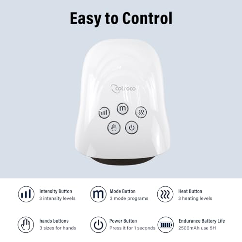 Hand Massager in 3 Modes with Heat and Compression(white)