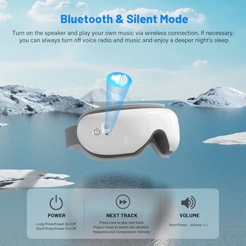 Eye Care Face Massager, Heated Eye Mask with Bluetooth Music