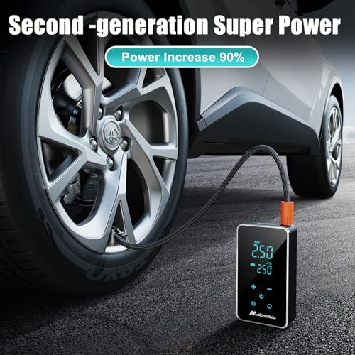 Tire Inflator Portable Air Compressor 4000mAh & 150PSI Portable Tire Inflator,Bike Pump,Car Tire Pump for Car,SUV,Motorcycle,Bike,Electric Air Compressor with Gauge,Touch Screen