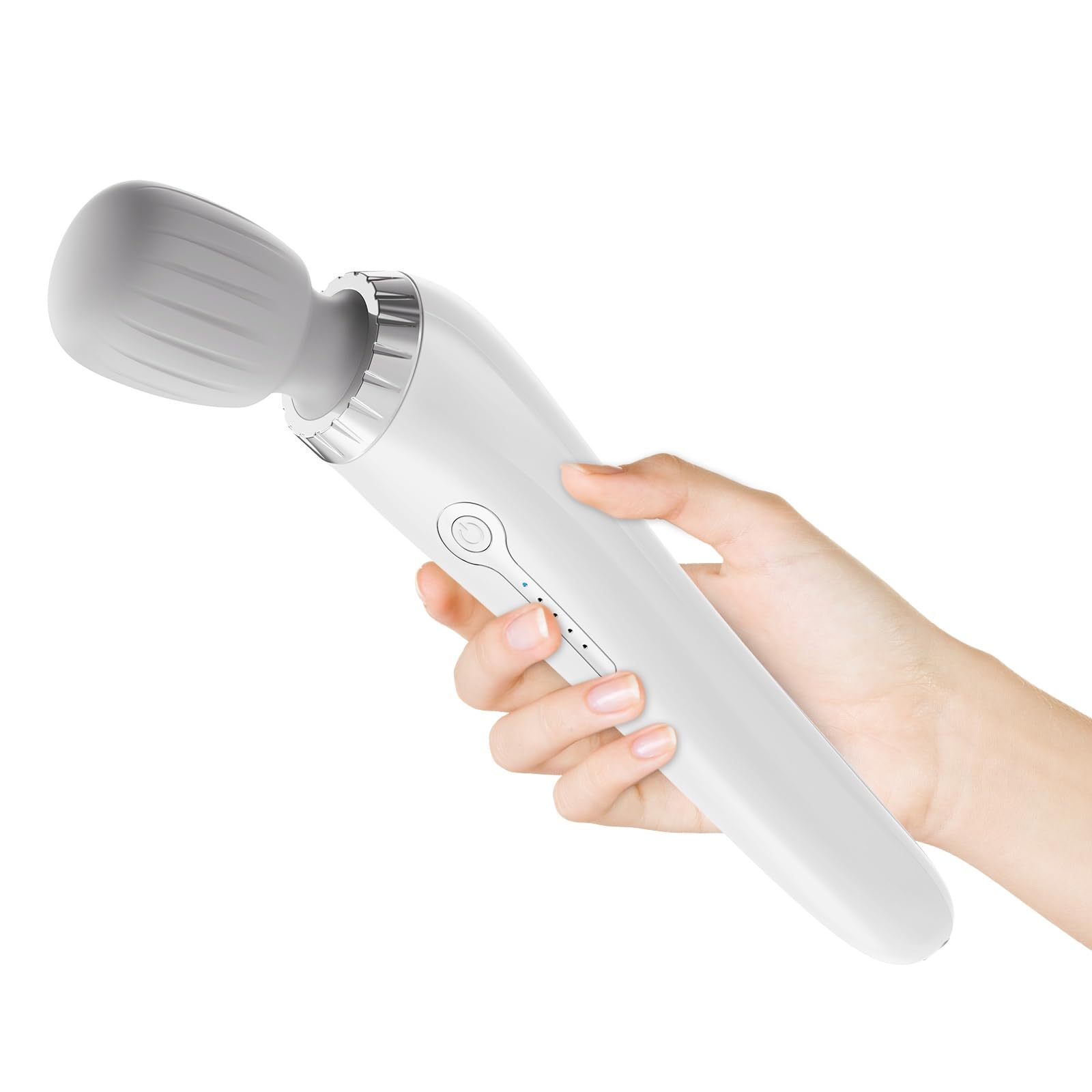Handheld Massager, Cordless Electric Back Massager, Portable 5 Speeds Deep Tissue Massage for Relaxation, Sports Recovery, Pain Relief, Back, Leg, Shoulder, Waist, Neck, Gifts for Men Women-White