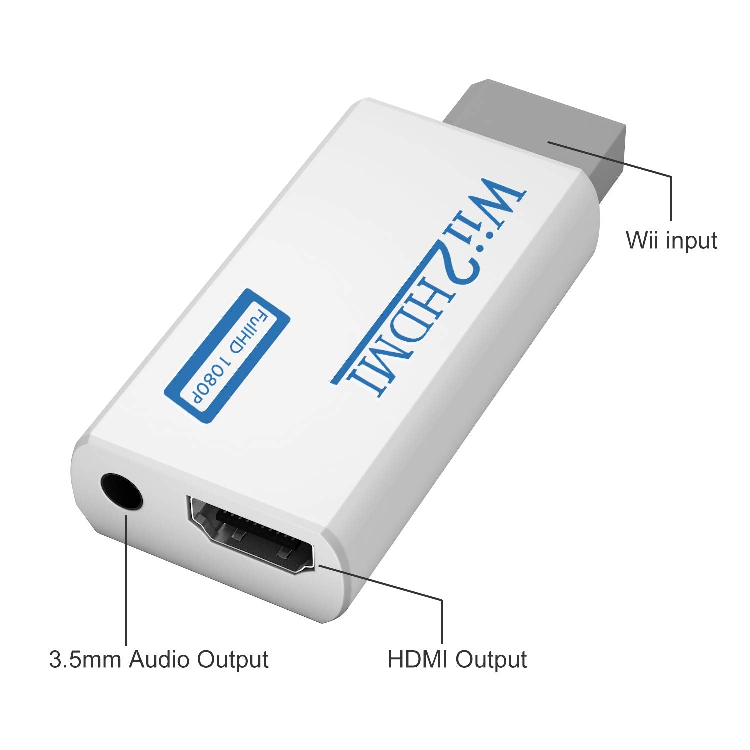 Rybozen Wii to HDMI Converter, Wii HDMI Adapter 1080P, Output Video Audio HDMI Converter with 3.5mm Audio Jack&HDMI Output Supports All Wii Display Modes 720P NTSC Compatible with Wii, Wii U, HDTV