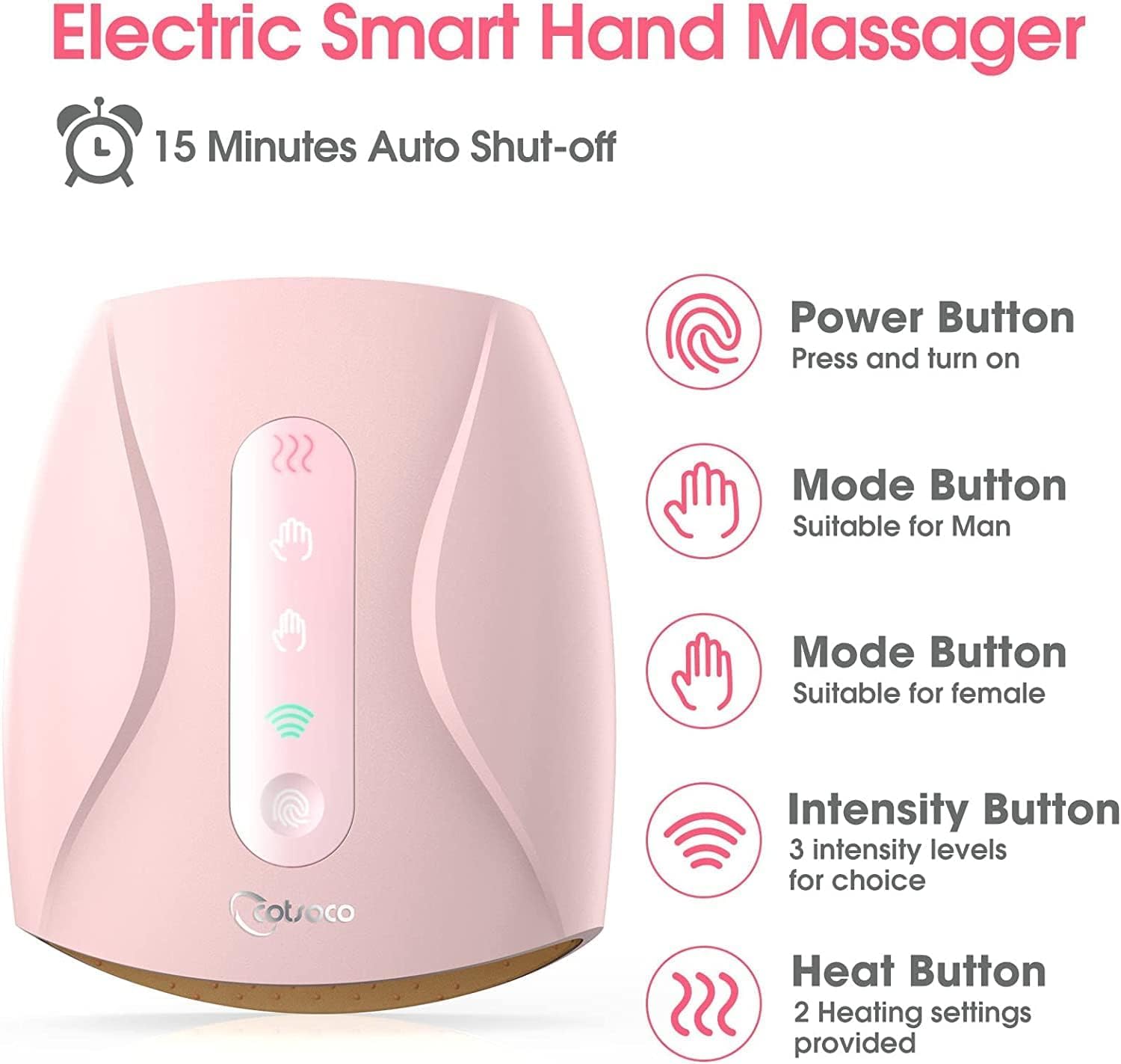 Electric Hand Massager with 6 Levels Therapy Massager with Heat and Compression