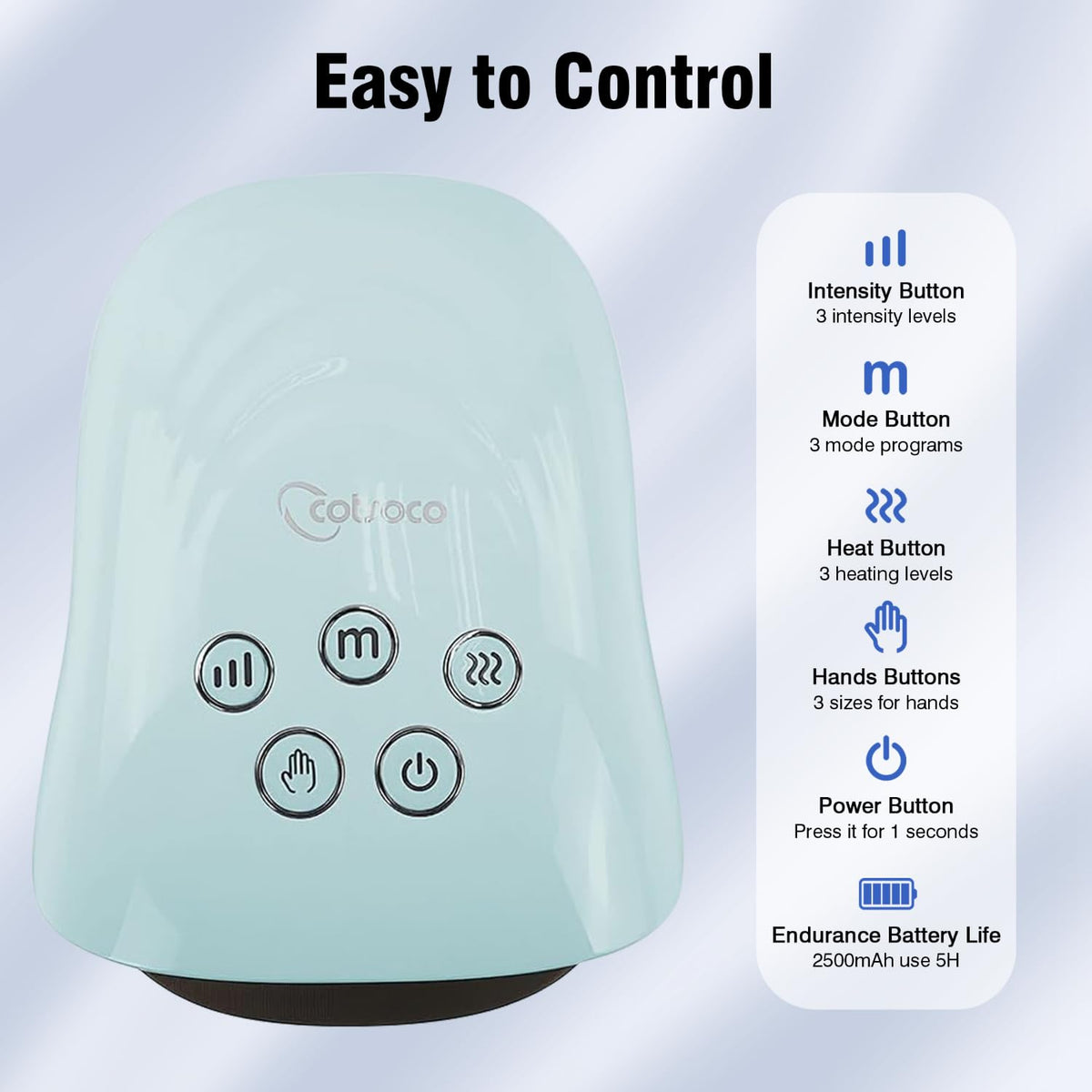 cotsoco Upgraded Hand Massager with Heat & Compression for Carpal Tunnel