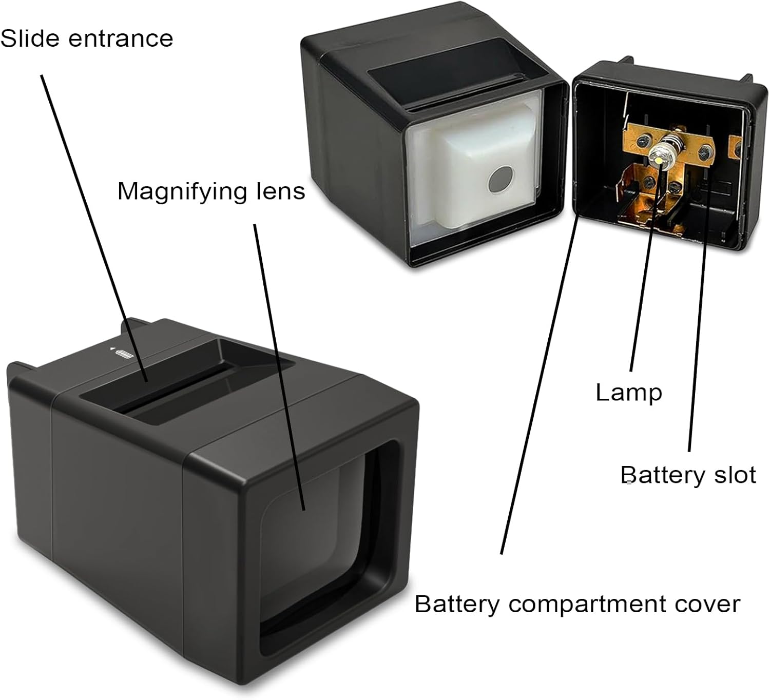 LED Lighted Illuminated 35mm Slide Viewer(2AA Batteries Included)