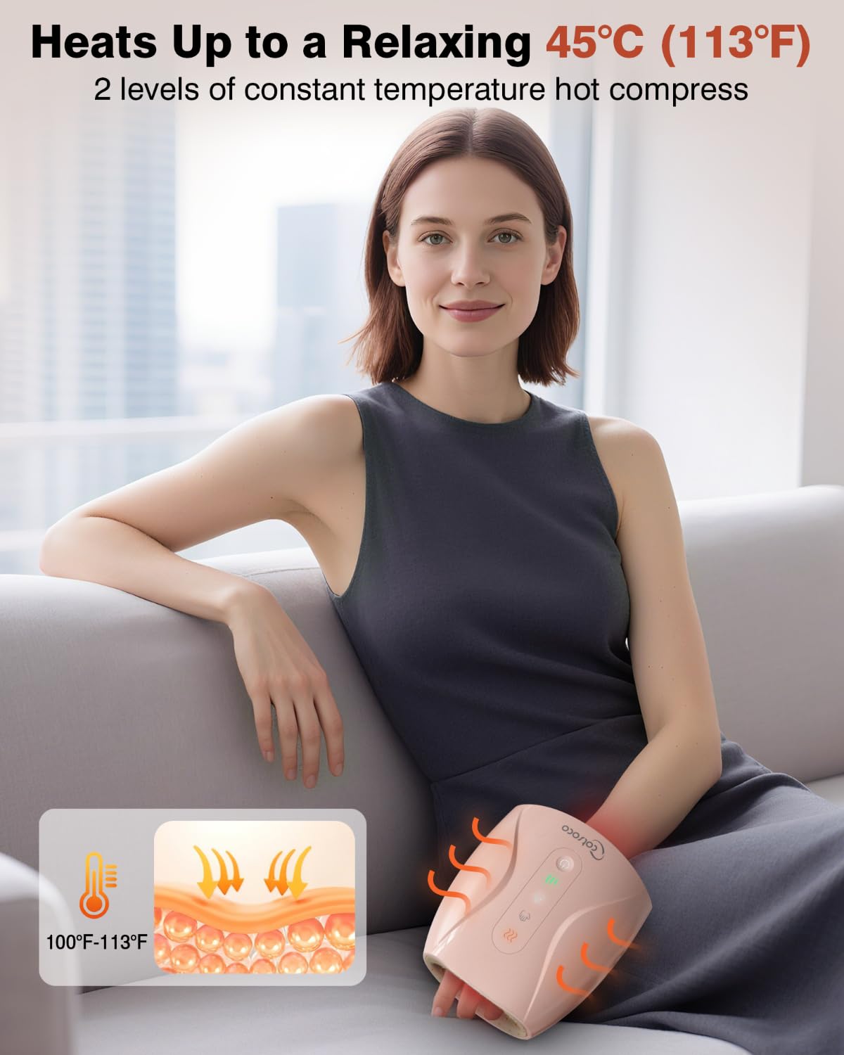 cotsoco Hand Massager with Heat and Compression Birthday Gifts for Women