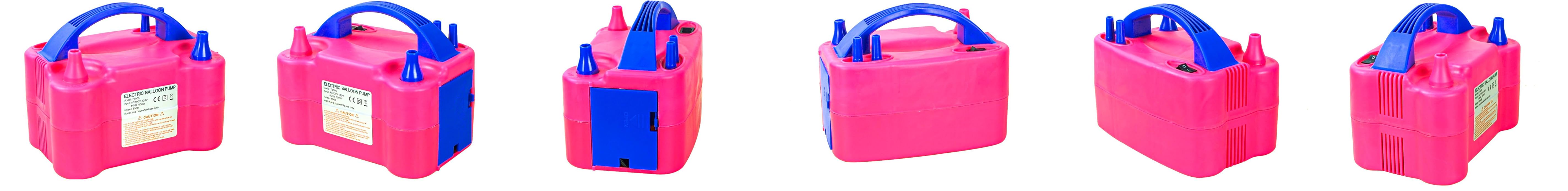 110V 600W Dual Nozzle Electric Balloons Pump for Party Decoration-Rose Red