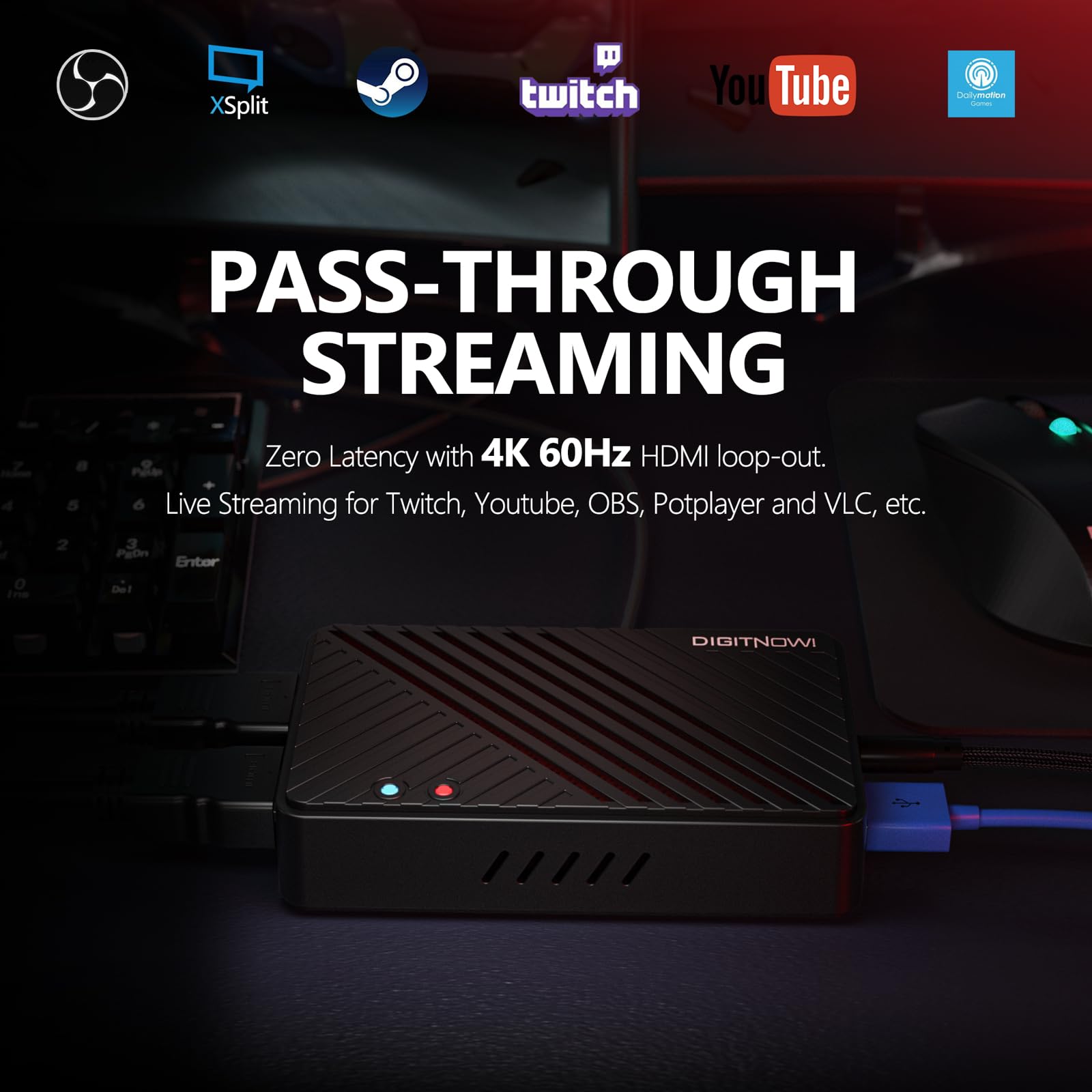 4K Video Capture Card, HDMI to USB3.0 Live Gamer Capture Card ,Ultra-Low Latency