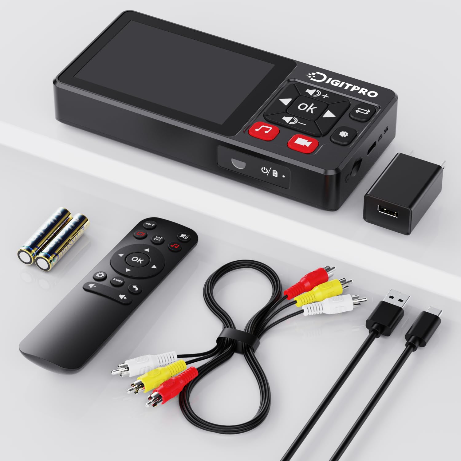VHS to Digital Converter 2.0, HD Video to Digital Converter Recorder with Remote, Convert Record Analog Video Audio from VHS/VCR, DVR/DVD/Hi8/Mini DV Players/Camcorder to Digital(Players Needed)