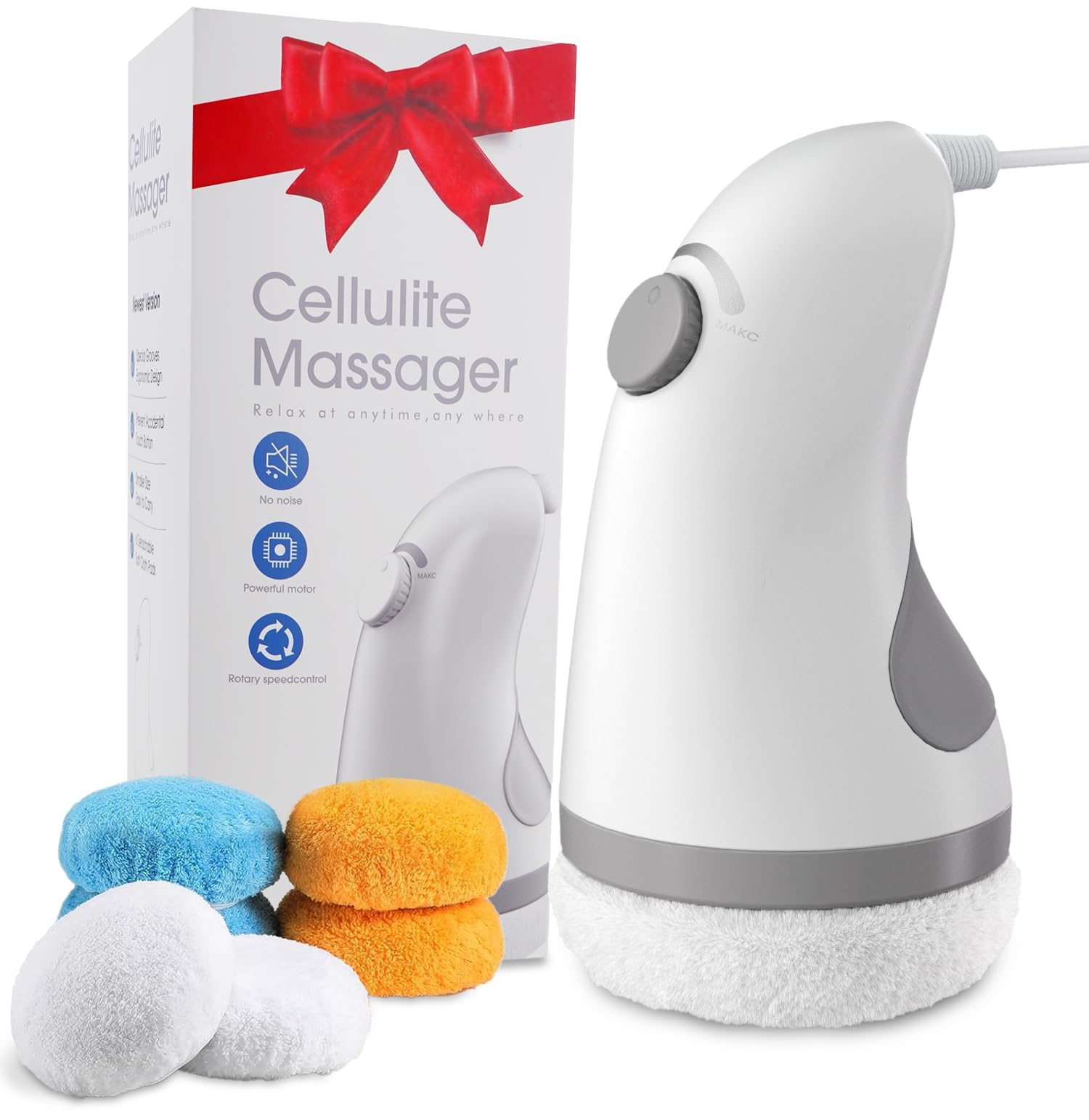 Cellulite Massager, Body Sculptor for Belly Fat with 6 Skin Friendly Washable Pads Handheld Body Sculpting Machine for Belly, Waist, Butt Arms, Legs - Full Body Sculpting Massager at Home