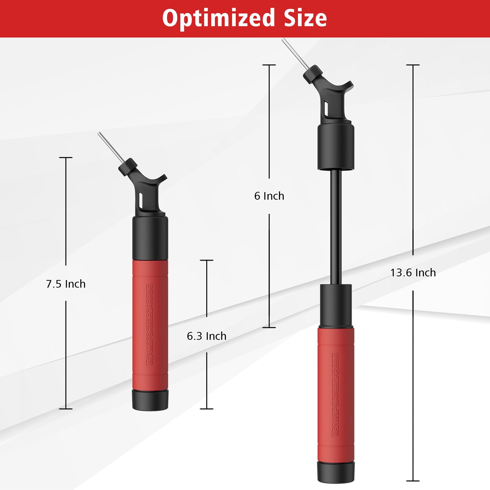 Sports Ball Pump with 5 Needles,Air Pump,Nozzle(Light Red)