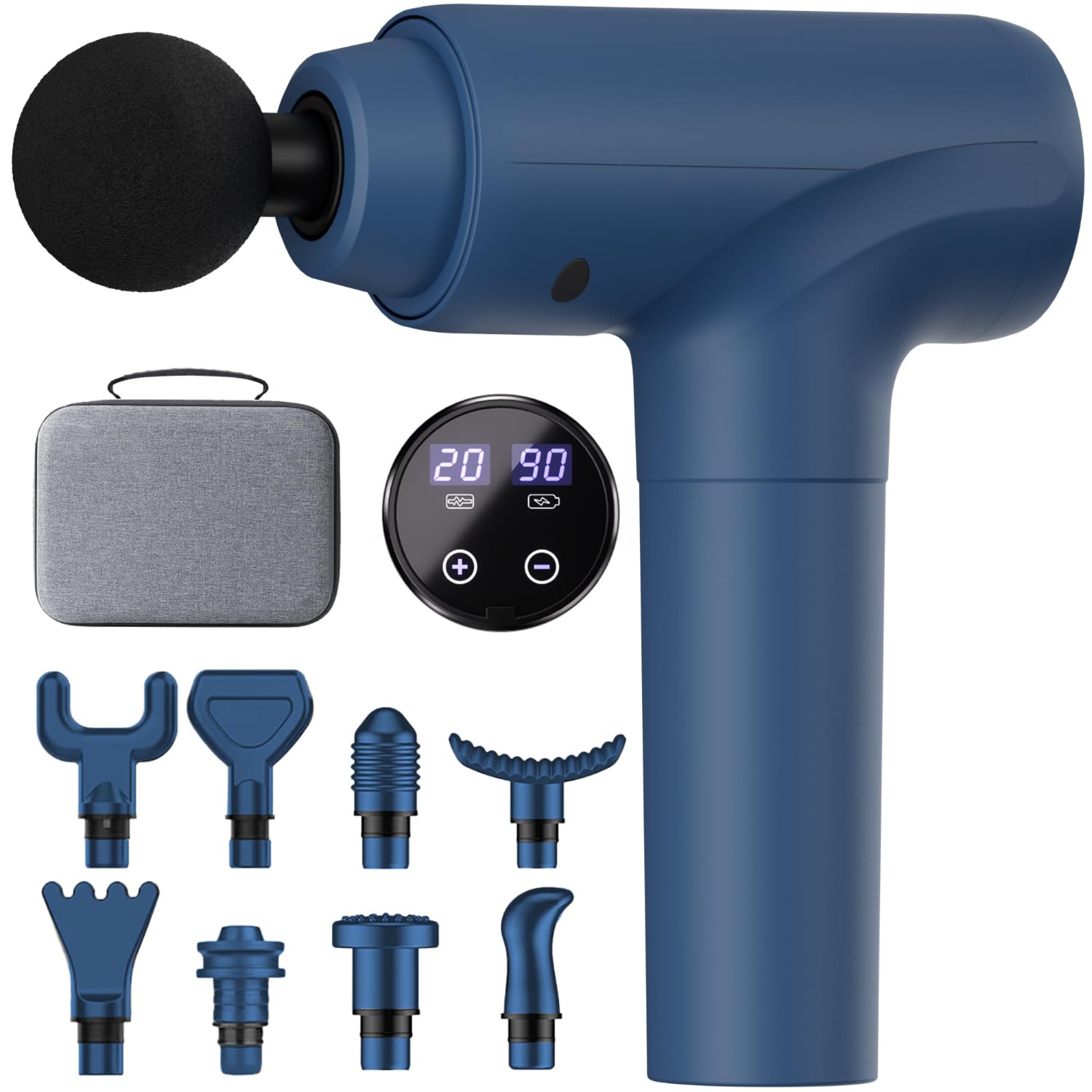 cotsoco Massage Gun Deep Tissue, Muscle Massage Gun Back Massager for Pain Relief, 20 Speeds Handheld Electric Massager Tool with Silent Brushless Motor, Suitable for Gym Office Home Travel
