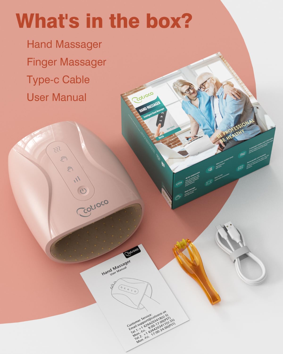 cotsoco Hand Massager with Heat and Compression Birthday Gifts for Women