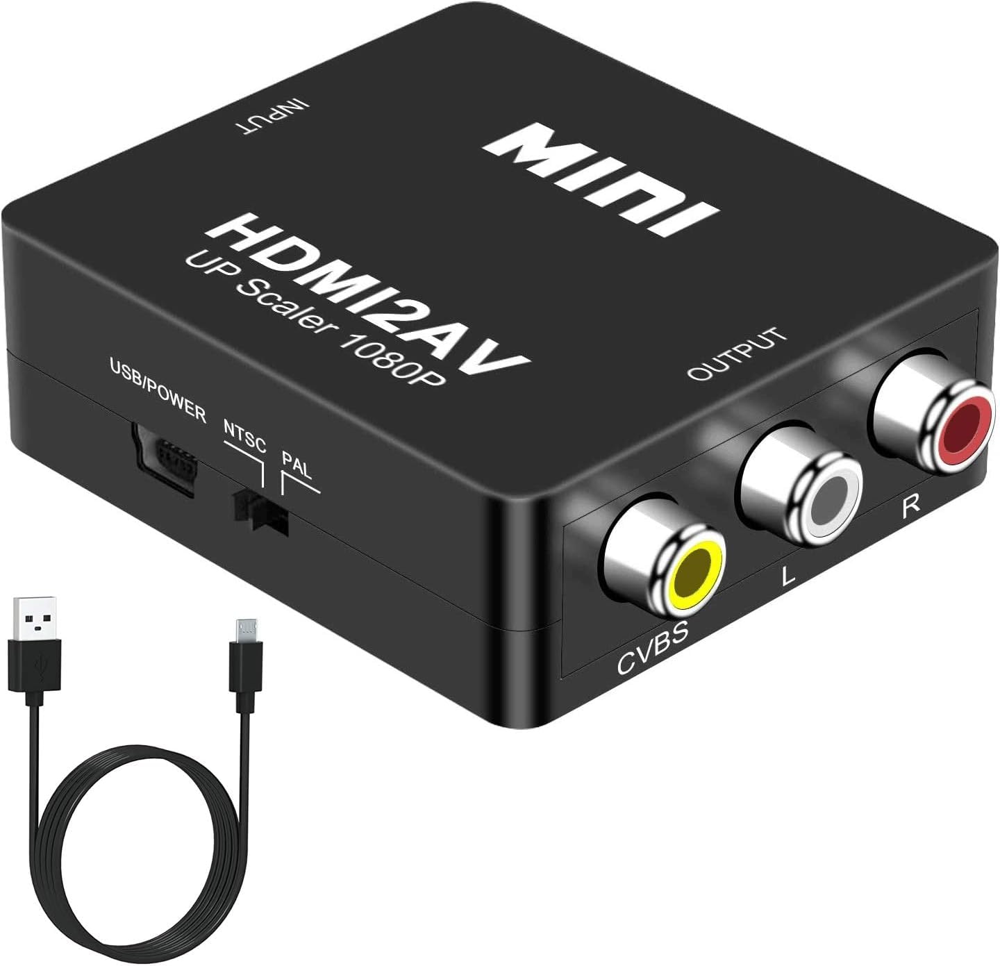 HDMI to RCA/AV Adapter, Mini RCA Composite CVBS Audio Video Converter