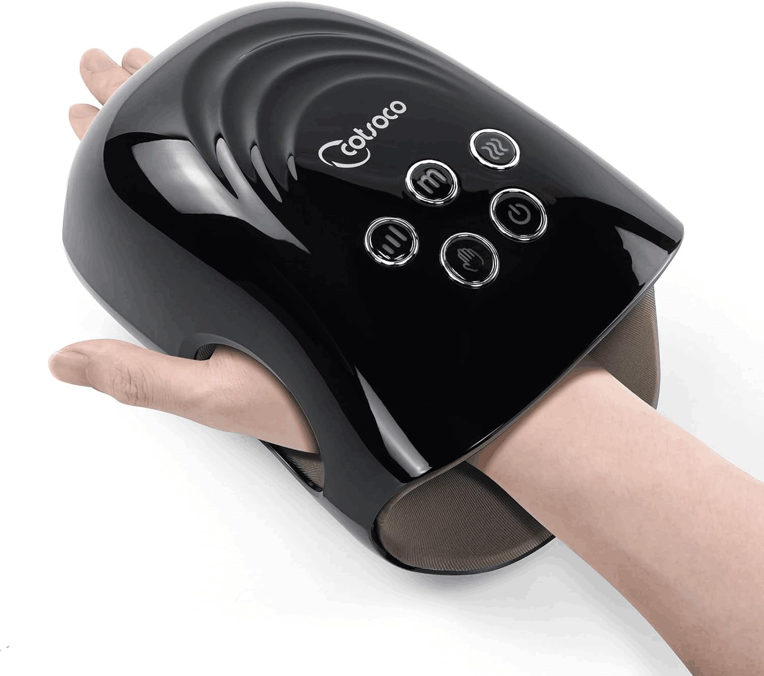 Cotsoco Hand Massager in 3 Modes with Heat and Compression(Black)