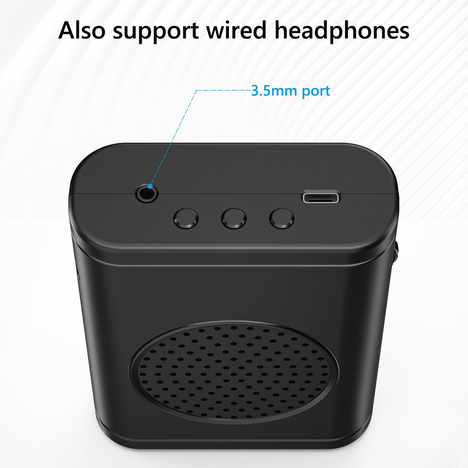 Wireless Voice Amplifier with Wireless Lavalier Microphone, Bluetooth Speaker, PA System, Support USB/TF/SD Card, Cordless Omnidirectional Mic for Teacher, Streaming, Classroom, Speech, Meeting, Yoga