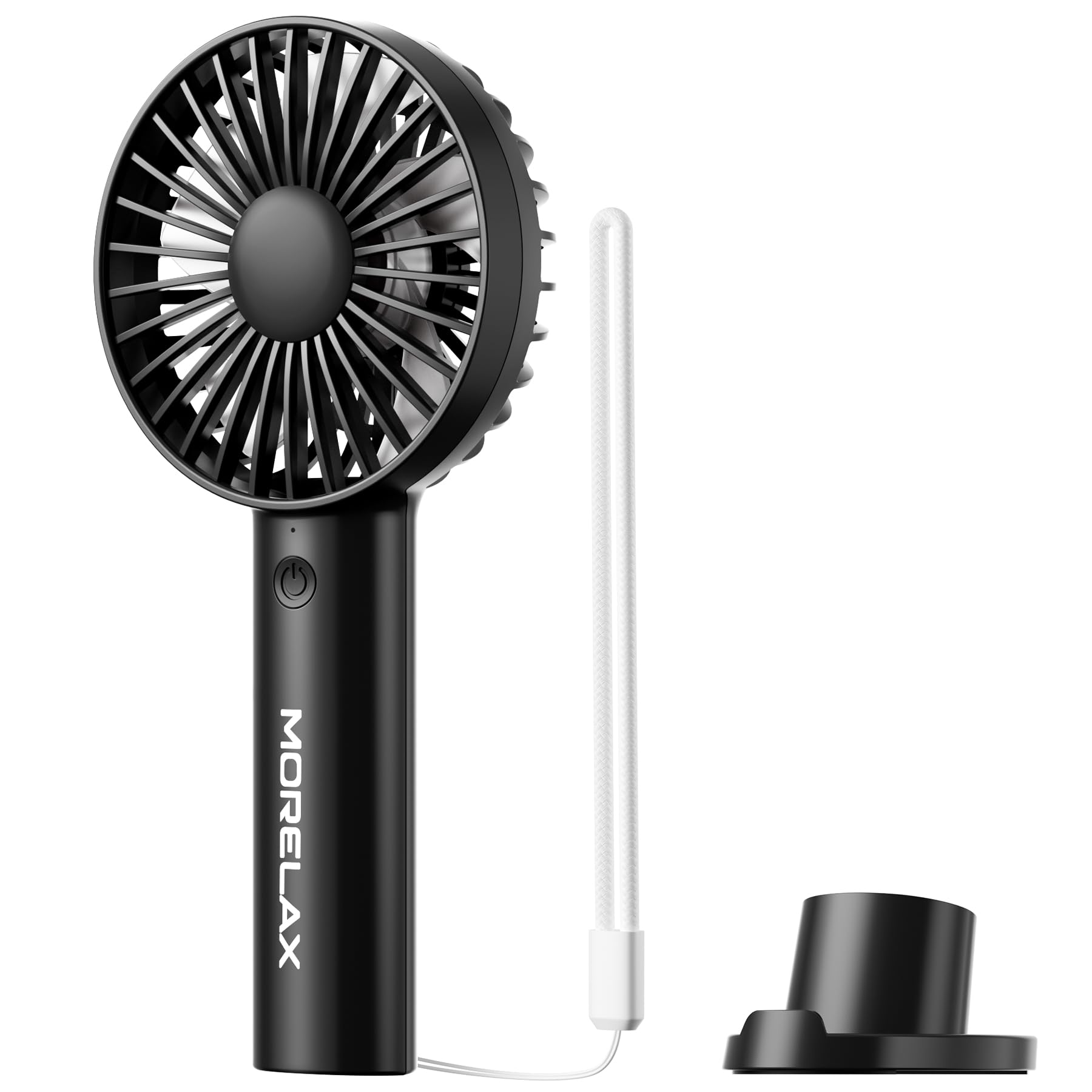 Jancane Handheld Fan, USB Rechargeable Mini Portable Fan with Base, 10H Battery, Strong Wind, Small & Powerful, Cute Design for Travel, Makeup, Girls Women Summer Gift (Greyblack)