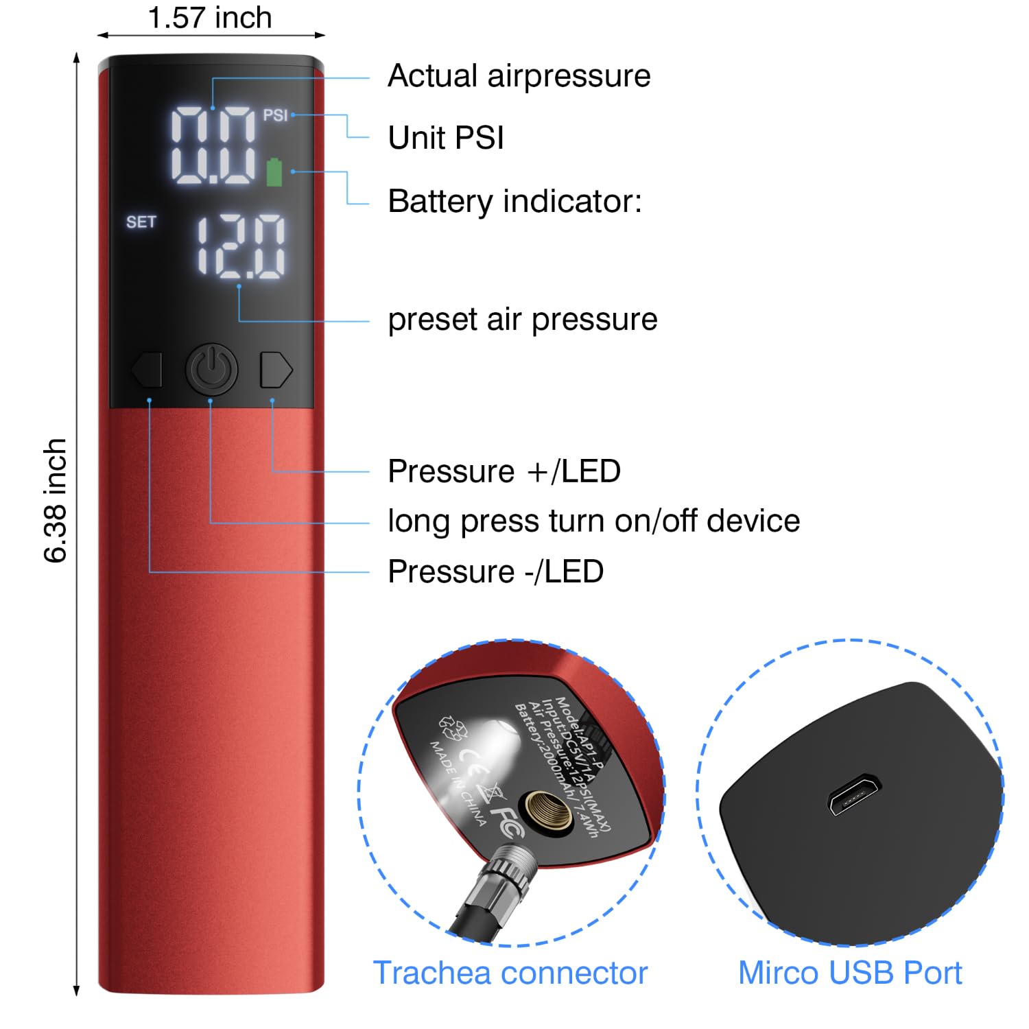 Electric Ball Pump,Smart Air Pump Portable Fast Ball Inflation with Accurate Pressure Gauge and Digital LCD Display for Basketball Football Soccer Volleyball (2Pin&2Nozzle&1Spout)