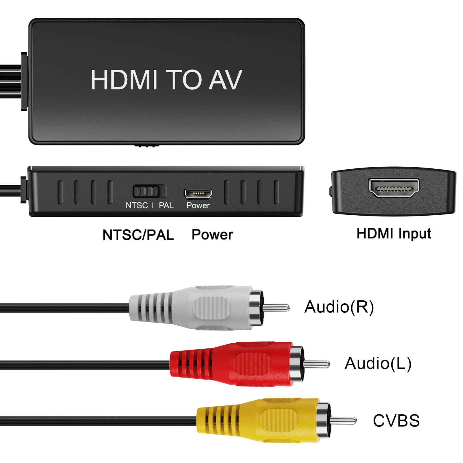 HDMI to RCA Converter, HDMI to AV Adapter , HDMI RCA Composite Video Converter