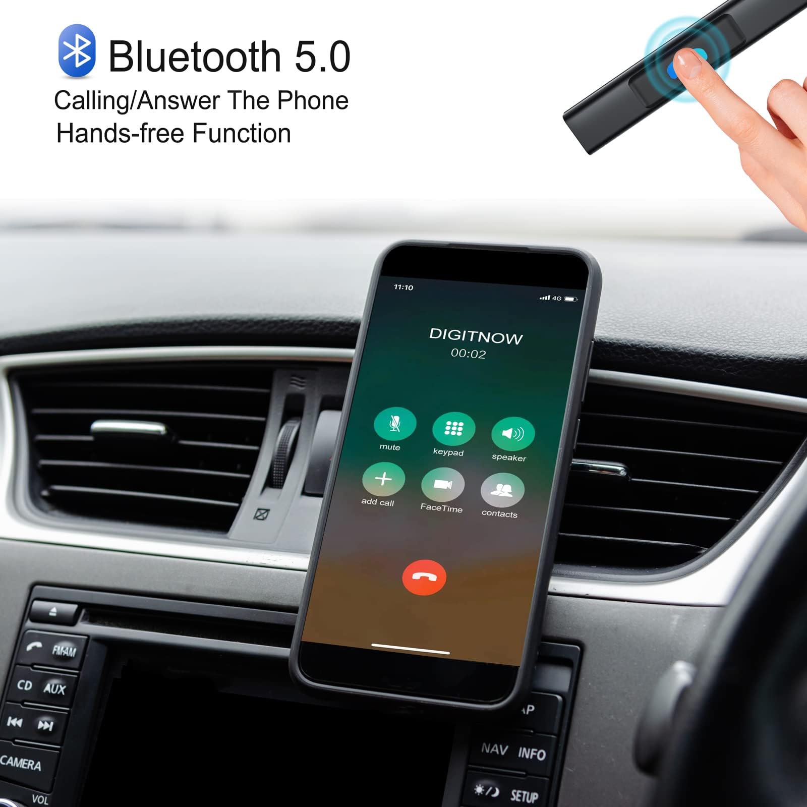 Adattatore Bluetooth 5.0 Per Cassetta Auto – Mani Libere Con Microfono E Controllo Chiamate