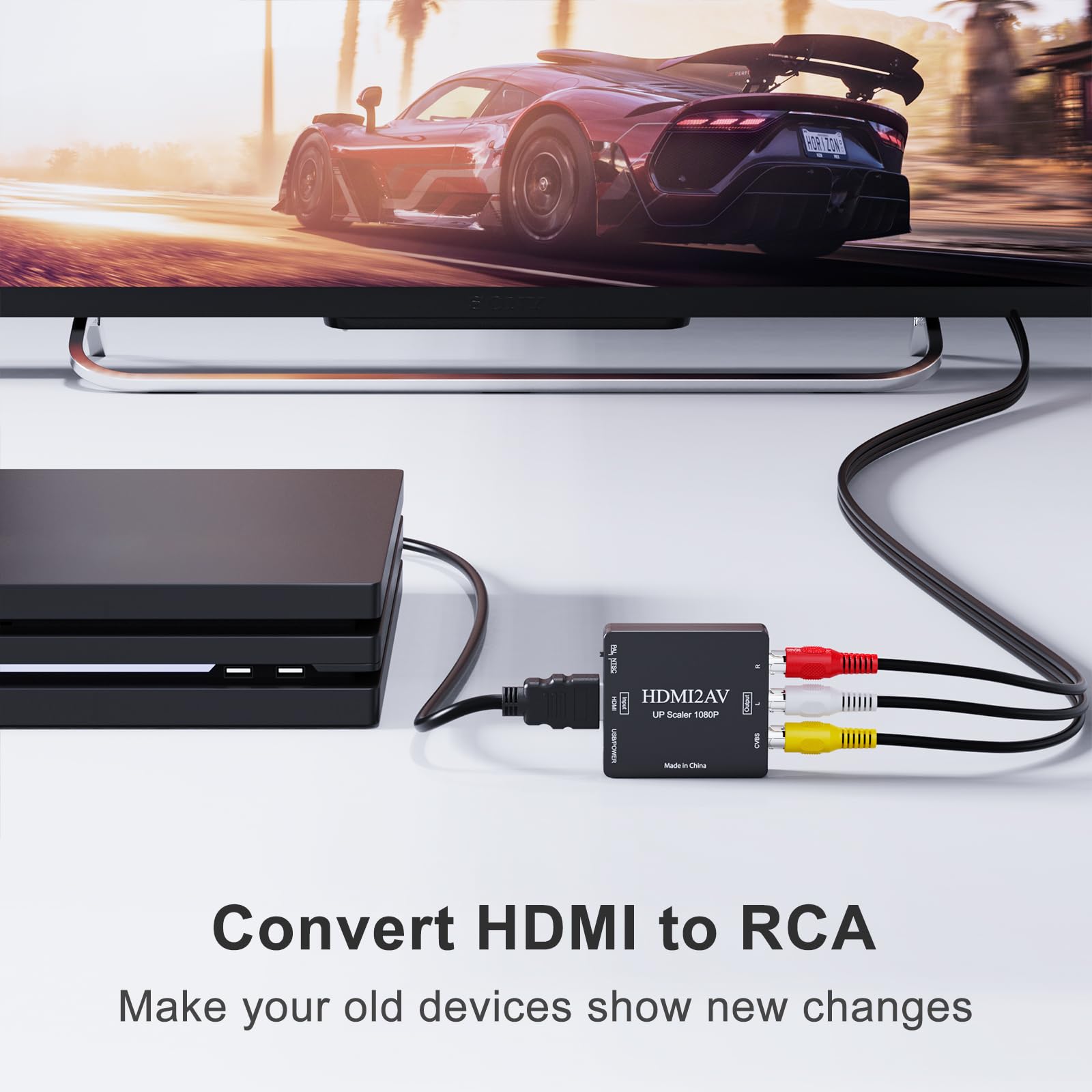 HDMI to RCA/AV Adapter, Mini RCA Composite CVBS Audio Video Converter