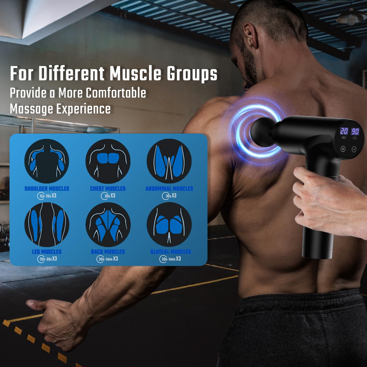 Cotsoco Massage Gun with 20 Speeds & 9 Massage Headsfor USB Type C fast charging