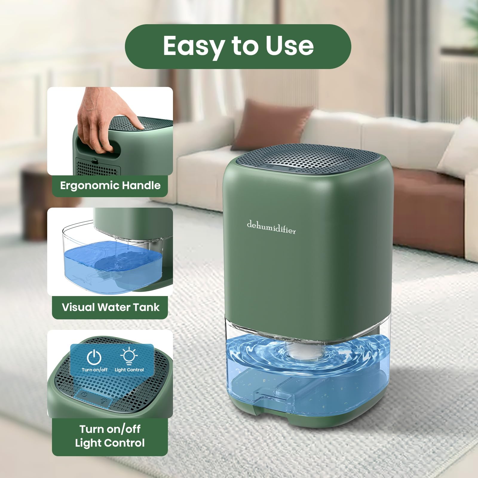 Dehumidifier, 35 OZ Small Dehumidifiers for Room for Home, Quiet with Auto Shut Off, Portable Dehumidifier for Bedroom (280 sq. ft), Bathroom, RV, Closet Colorful Moisture Absorbers Dehumidifiers