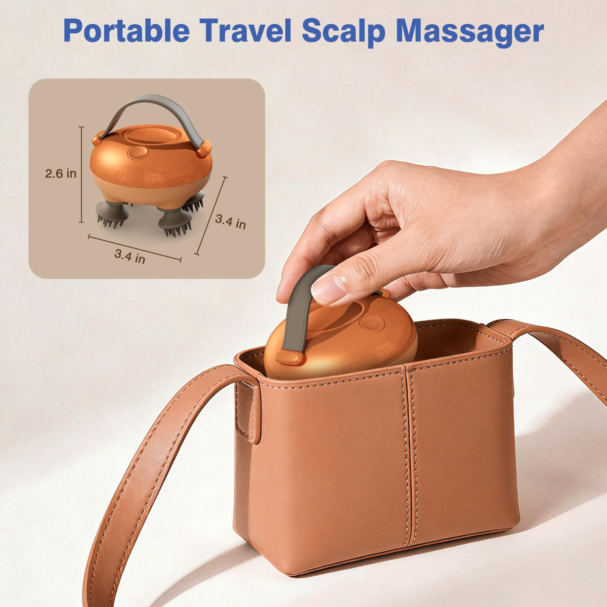 cotsoco Electric Scalp Massager with Tangle-Free Design, Waterproof Portable Handheld Head Massager for Deep Stress Relief, with 12 Massage Heads and 3 Adjustable Modes, Ideal Gifts for Mom & Dad