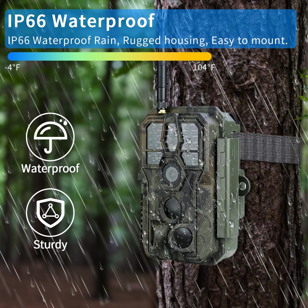 32MP 1296P Hunting Scouting Game Surveillance Camera with 120°Wide-Angle 0.1s Trigger Speed Motion Activated,100ft Infrared Night Vision & IP66 Waterproof