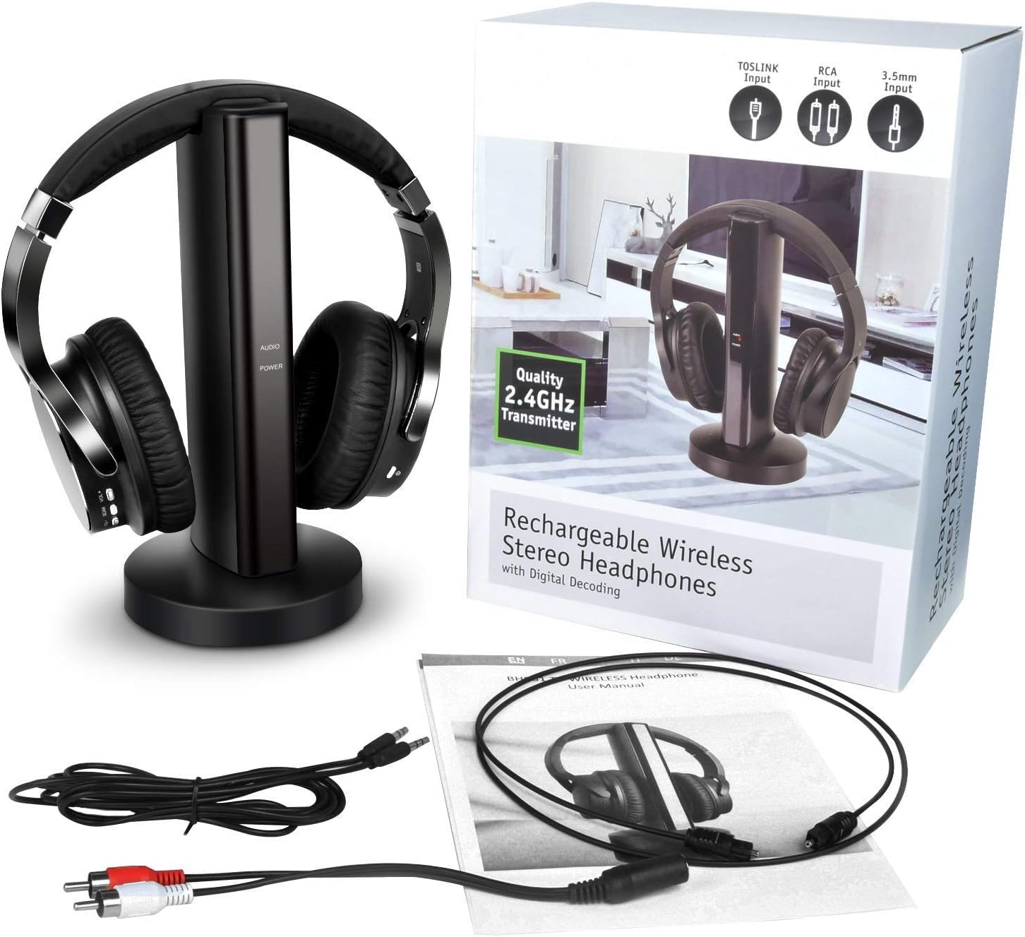 2.4G Wireless Headphone,Hi-Fi Over-Ear Cordless Headset