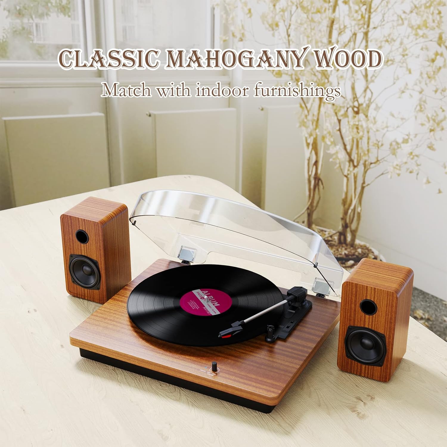 Bluetooth Record Player with Speaker, three speeds,support RCA Output