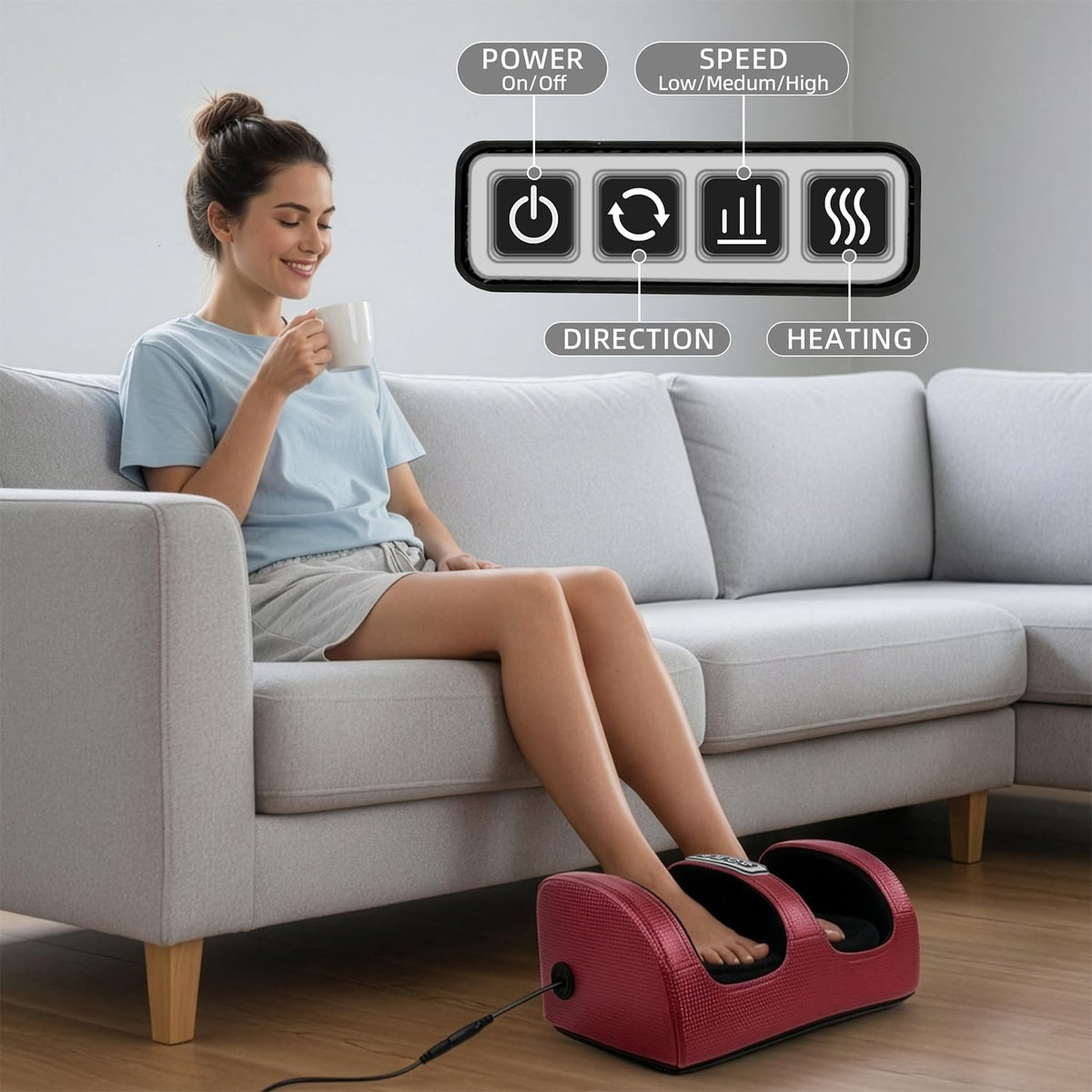 cotsoco Shiatsu Foot Massager with Heat, Electric Foot and Calf Massager