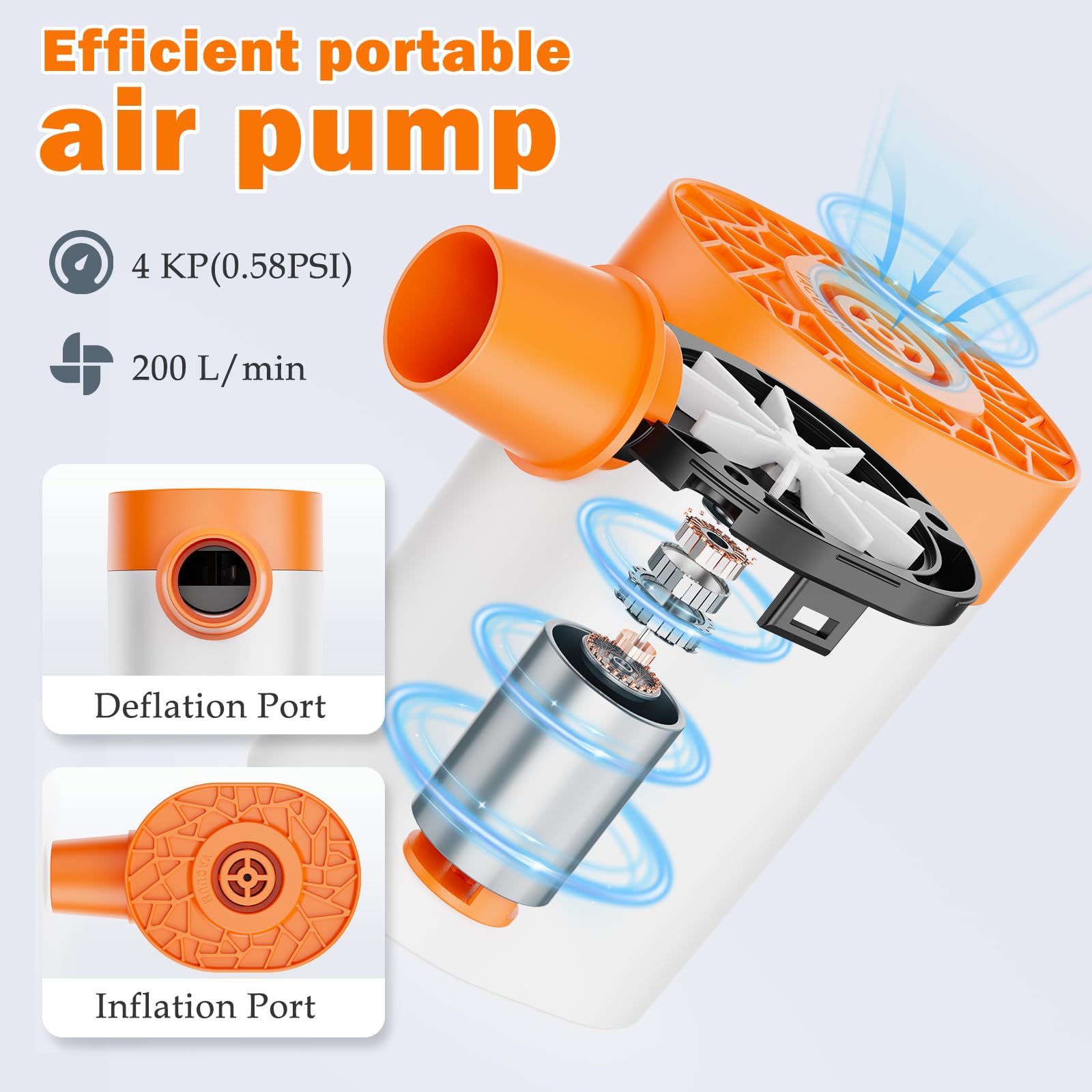 Mini Air Pump Ultra Air Mattress Pump (AA Battery Powered)