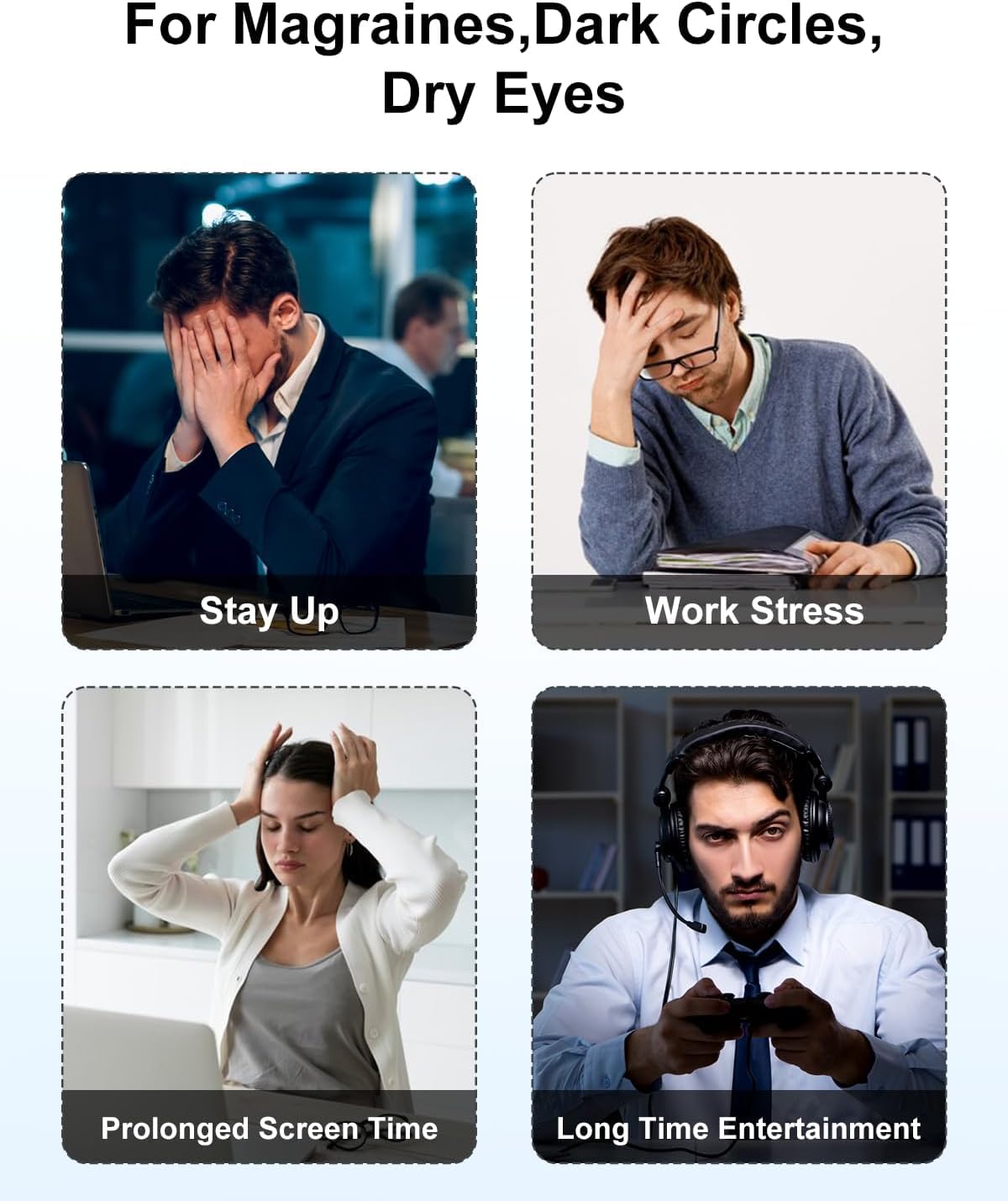 cotsoco Eye Massager with Heat, Birthday Gifts for Women, Heated Eye Mask with Bluetooth Music, Relax & Reduce Strain Dark Circles and Improve Sleep, Gift for Mom Dad Women Men (Blue)