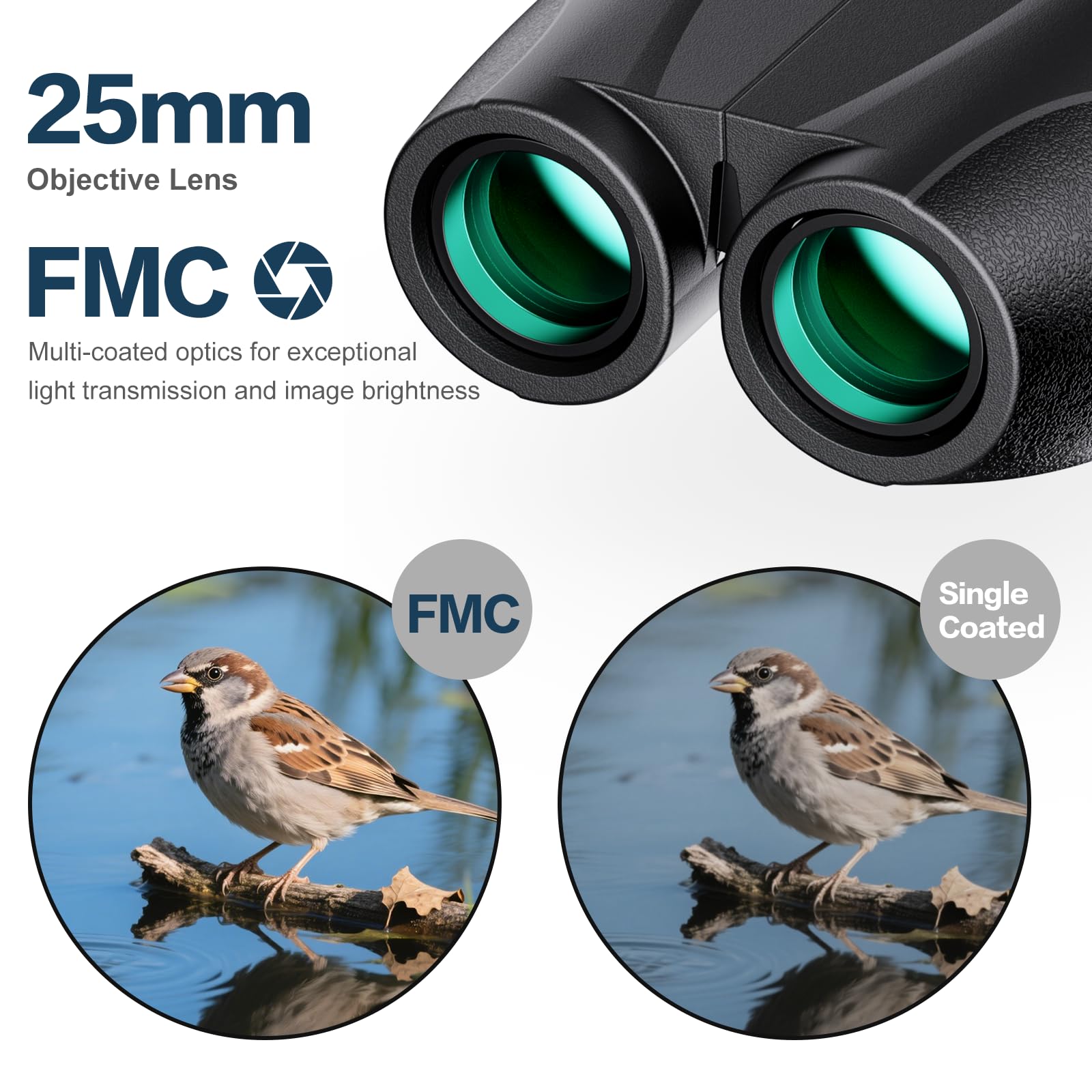 20x25 Compact Binoculars for Adults and Kids, High Power Adults Binoculars with Low Light Vision for Bird Watching, Outdoor Hunting, Travel, Concert
