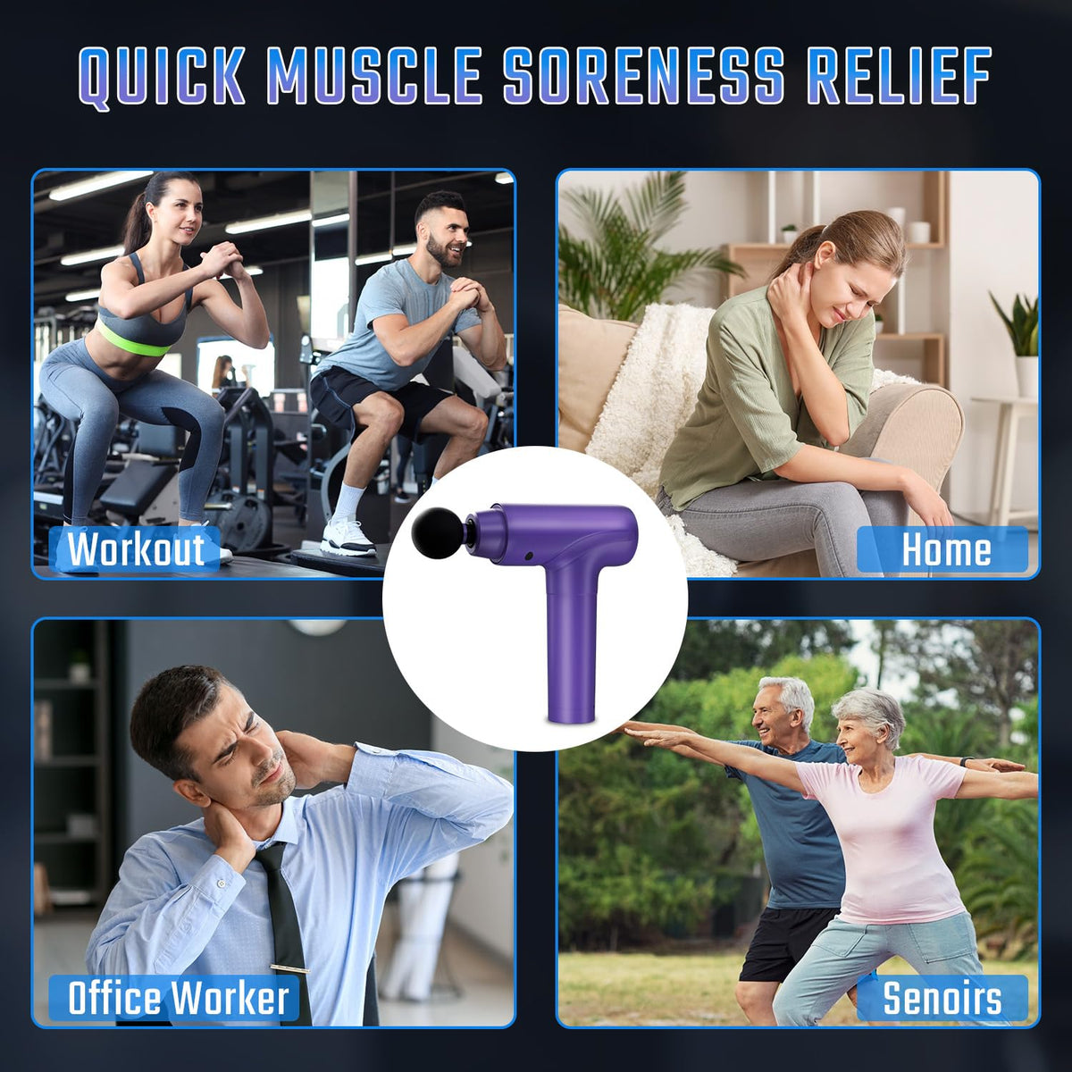 cotsoco Massage Gun Deep Tissue, Muscle Massage Gun with 9 Attachment Heads 20 Speeds & Silent Brushless Motor for Pain Relief, Handheld Percussion Back Massager Gun,Gift for Mom/Dad