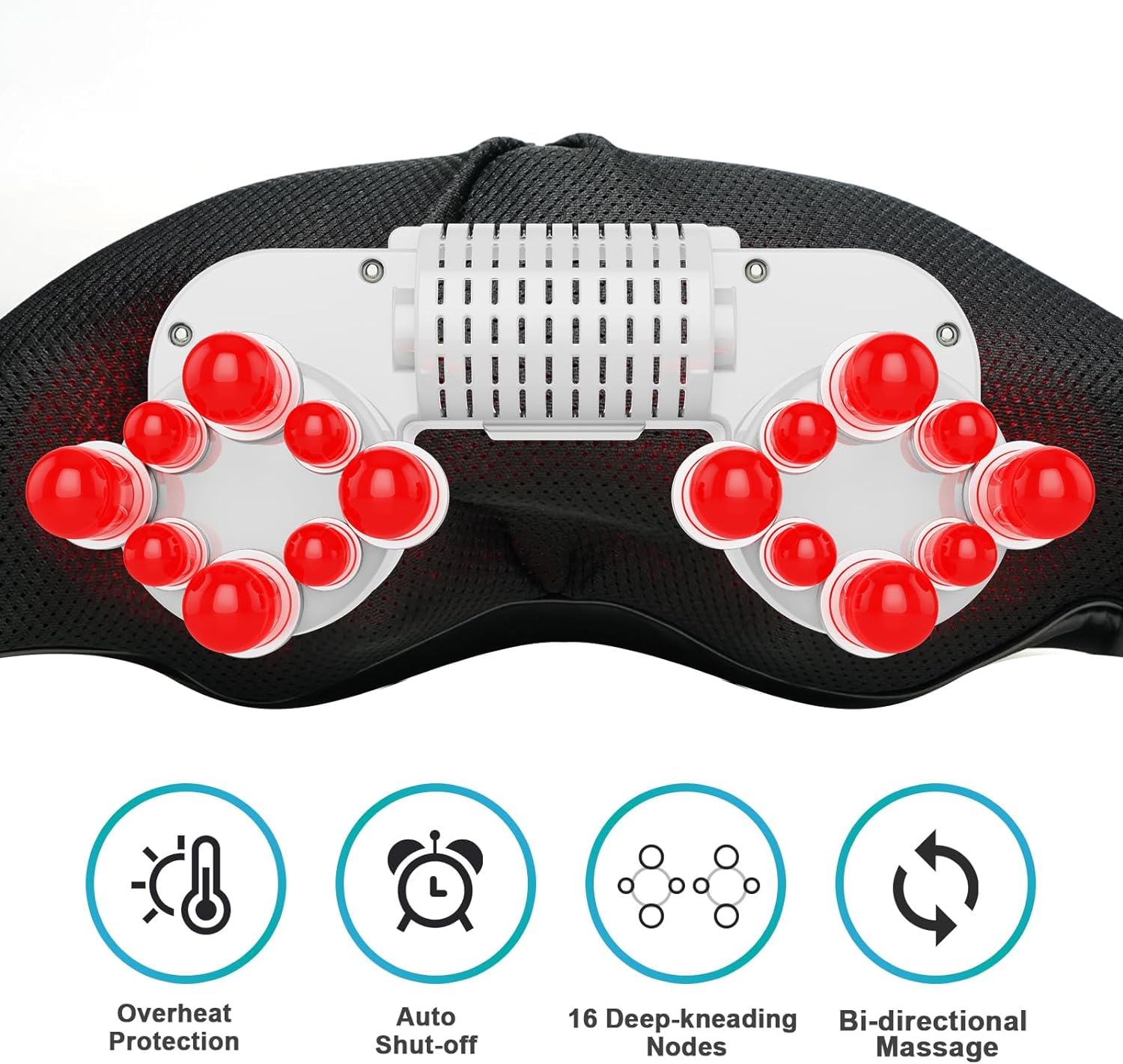 Cordless Shiatsu Neck and Shoulder Massager with Heat-3D Deep Tissue Kneading