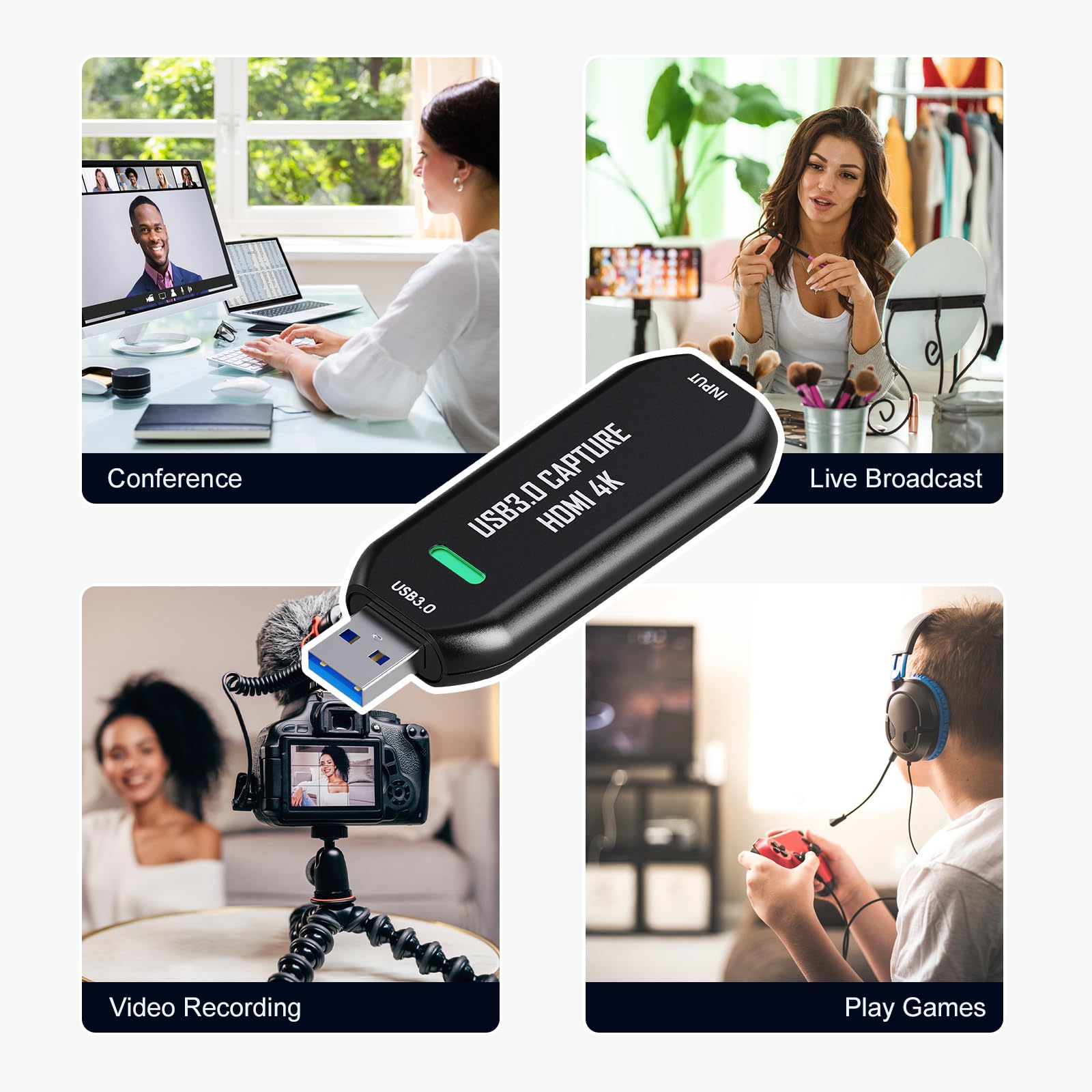 Cam Link 4K, USB 3.0 HDMI Capture Card, Stream and Record in 2K50 or 1080P 60FPS