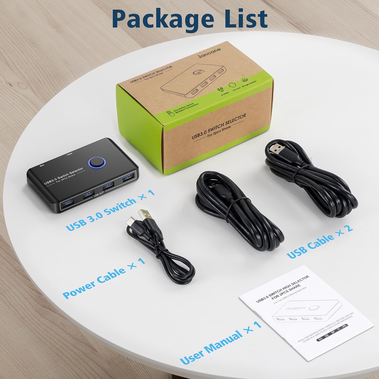 USB 3.0 Switch Selector for 2 Computers Sharing 4 USB Devices